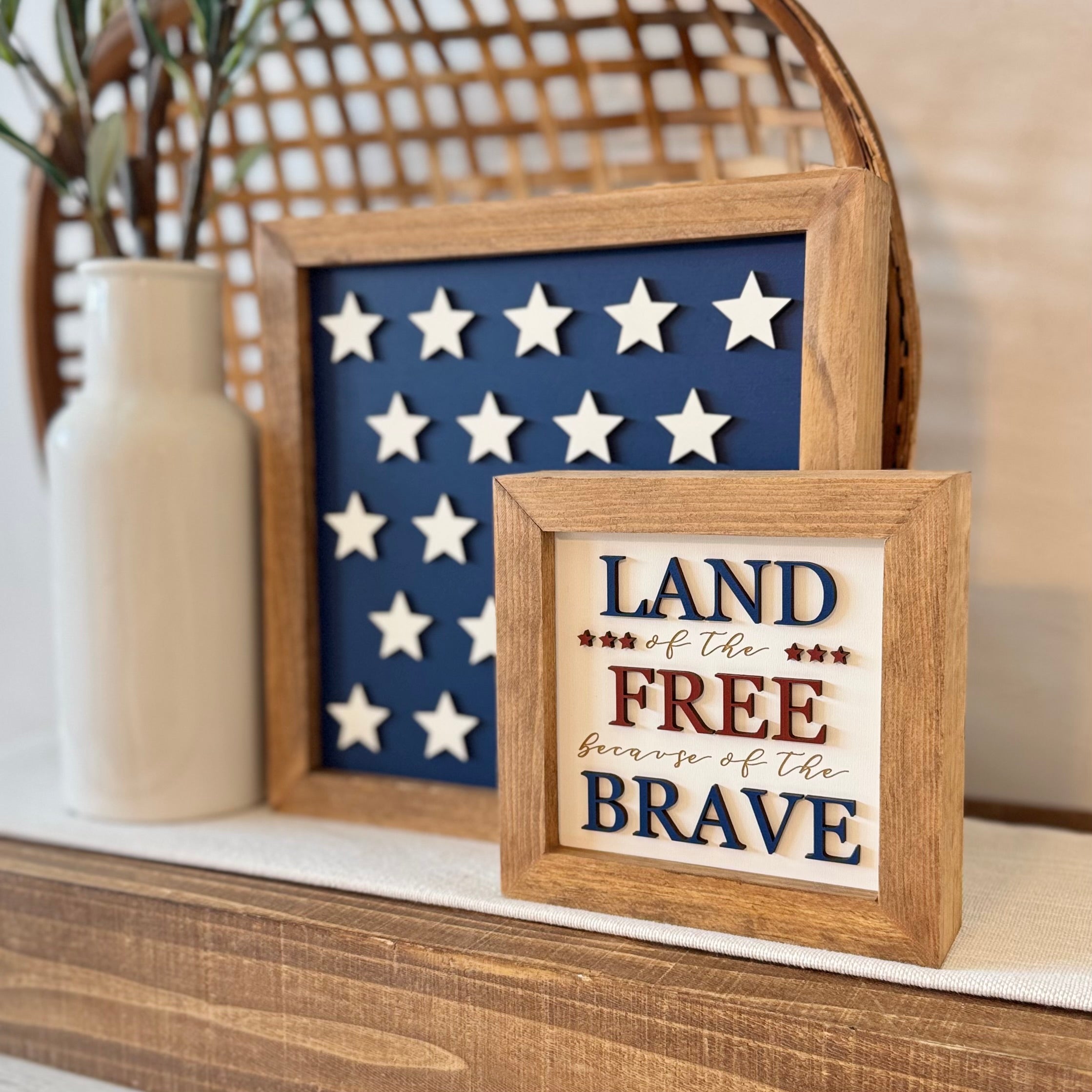 Wooden Framed 4th of July Sign