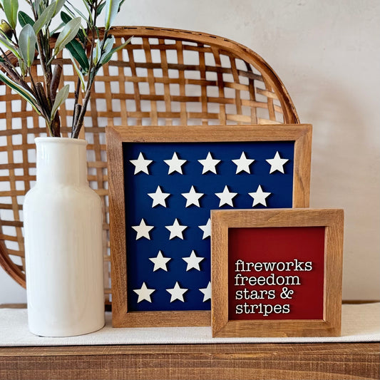 Wooden Framed 4th of July Sign