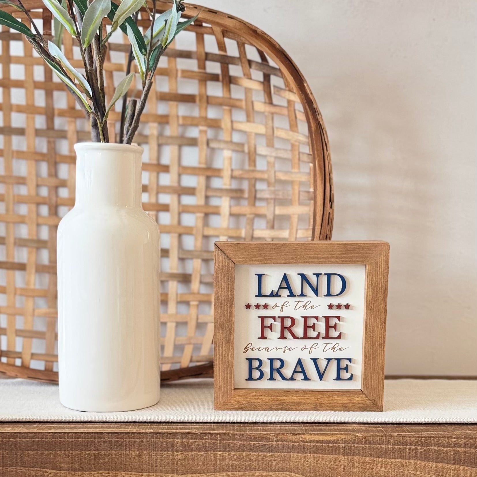 Wooden Framed 4th of July Sign