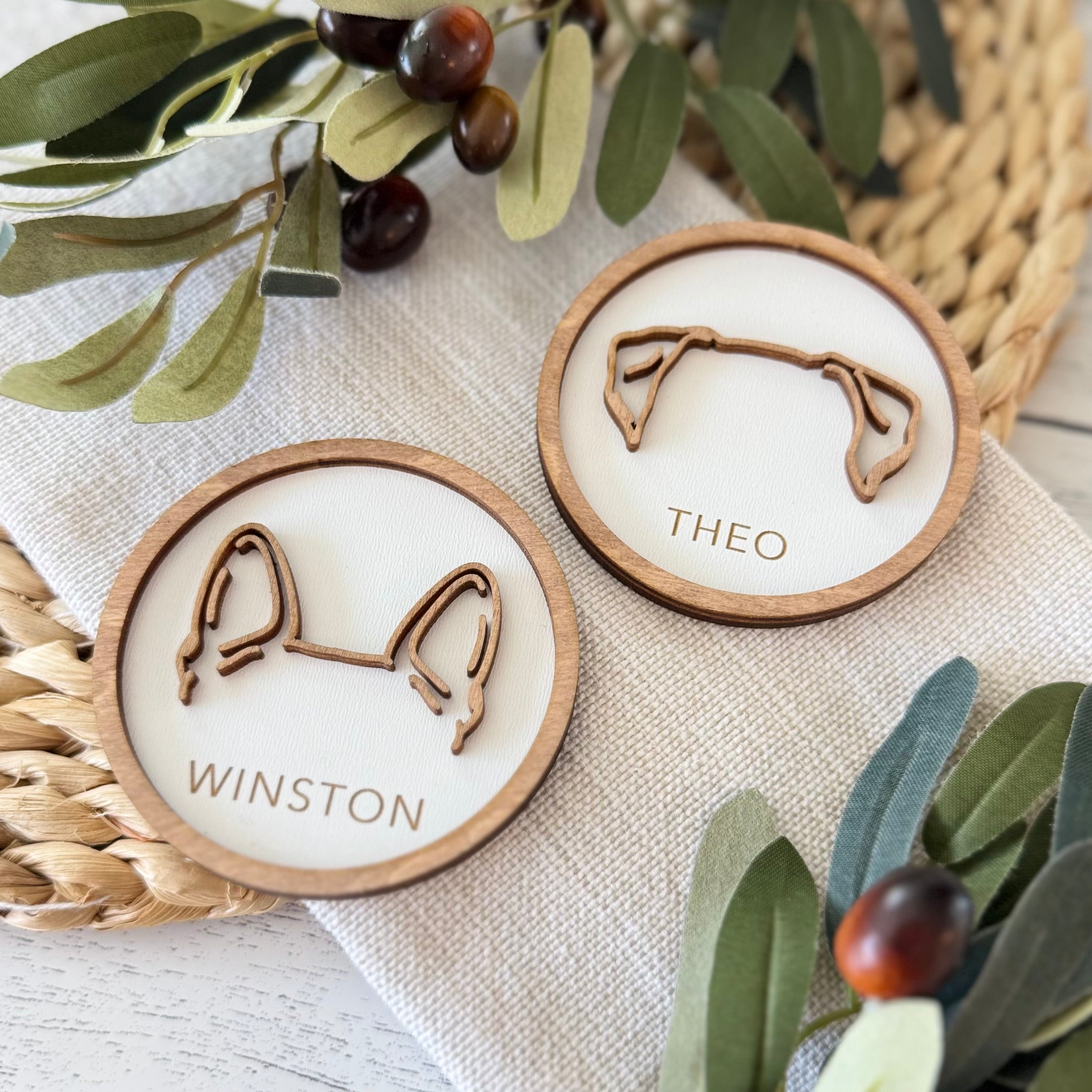 Personalized Dog Ear Silhouette Magnet