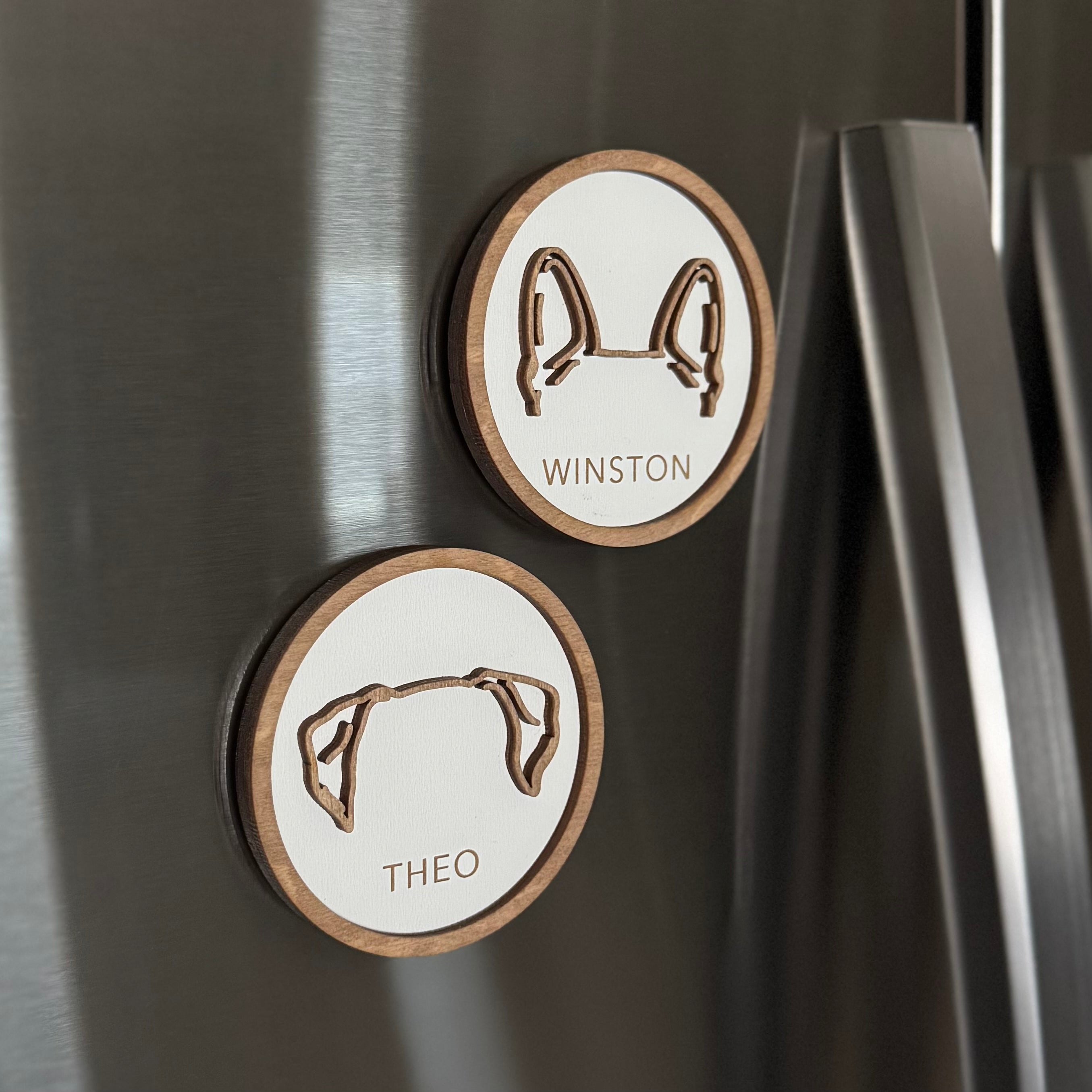 Personalized Dog Ear Silhouette Magnet