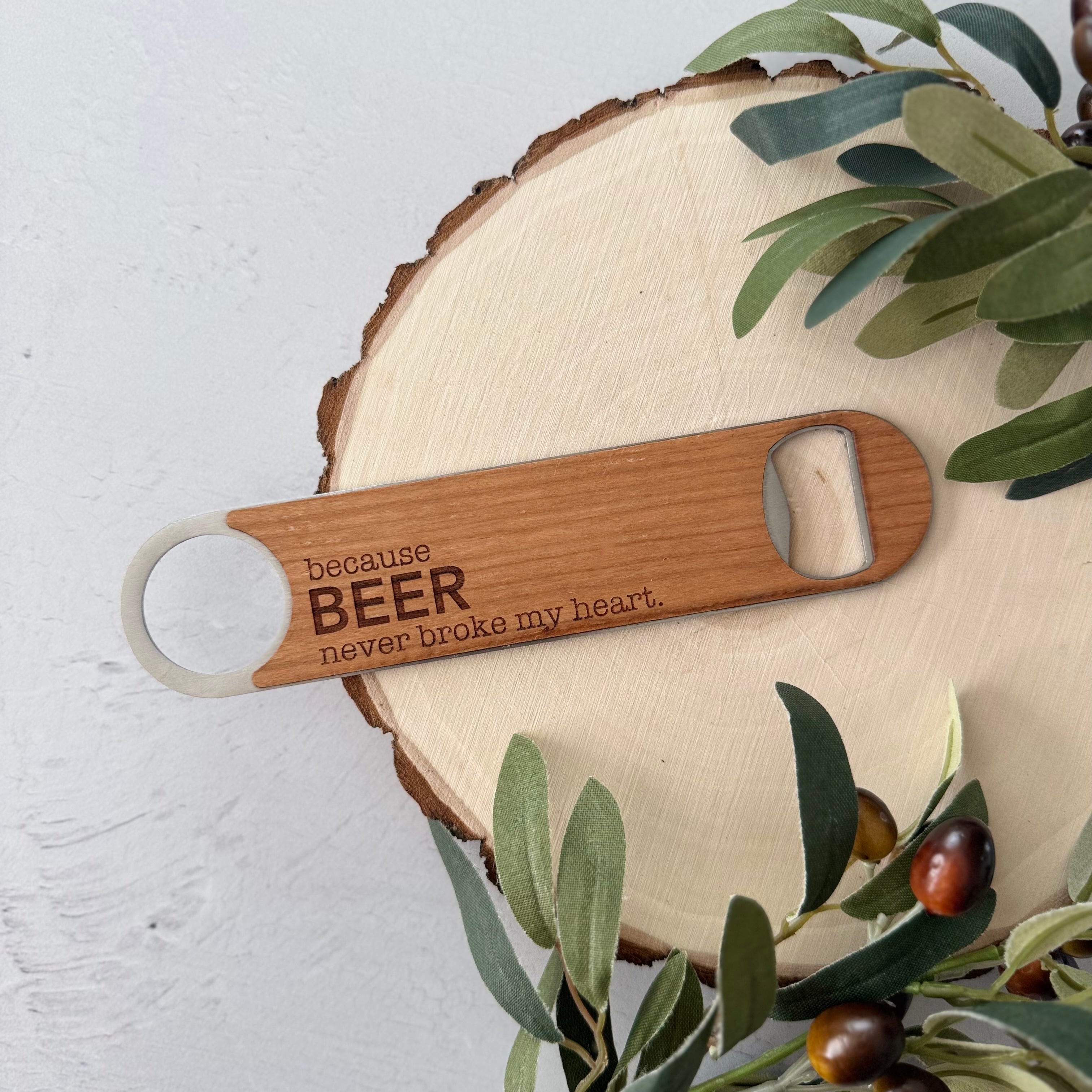 Funny Engraved Wooden Beer Bottle Opener