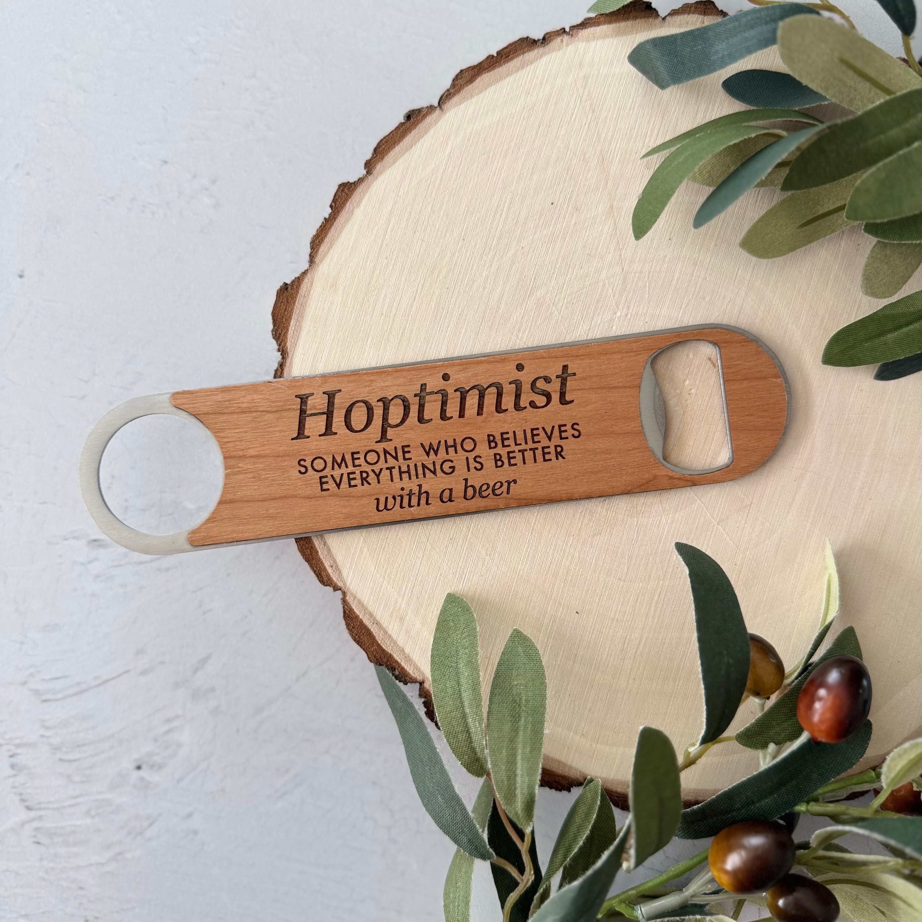 Funny Engraved Wooden Beer Bottle Opener