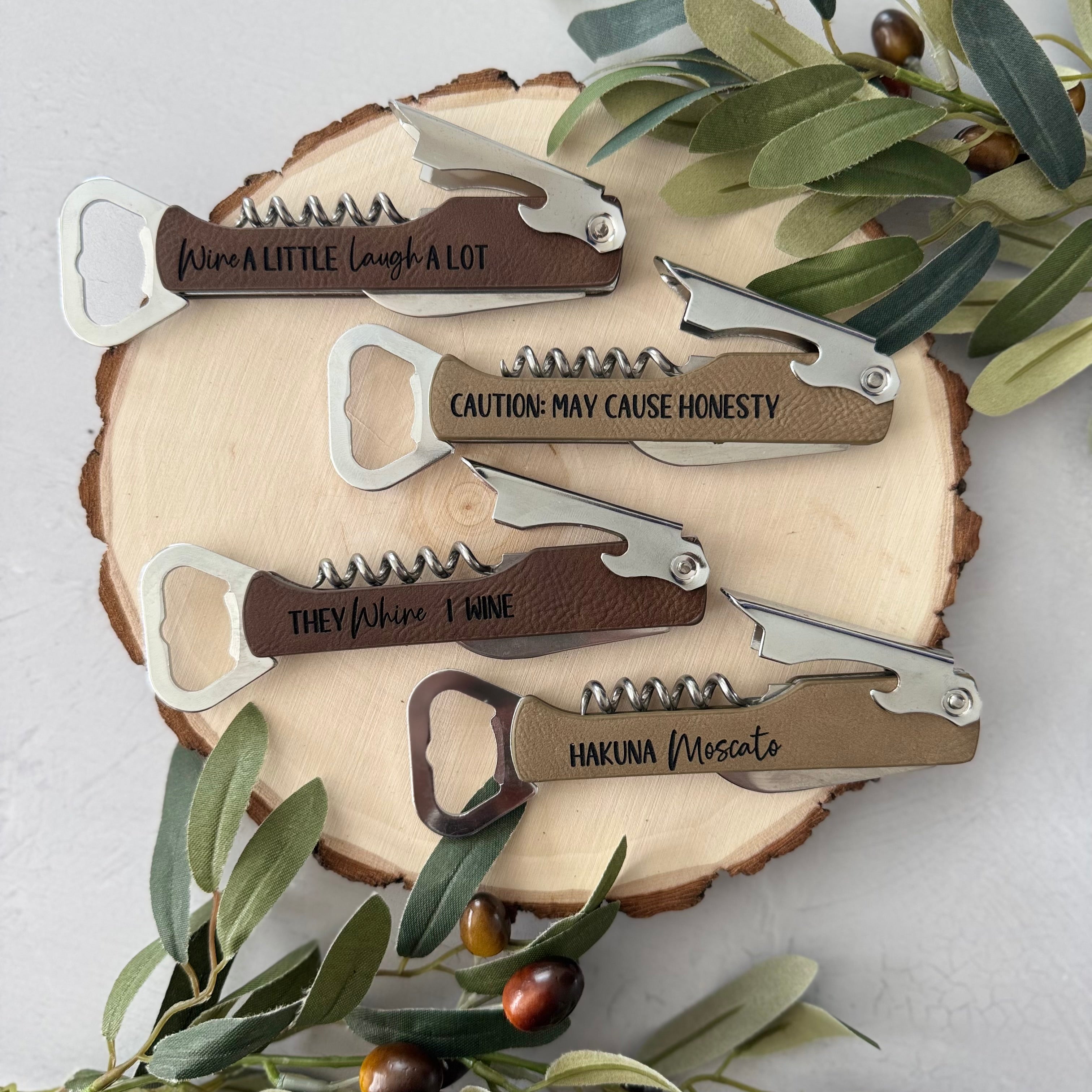 Funny Leather Wine Bottle Opener