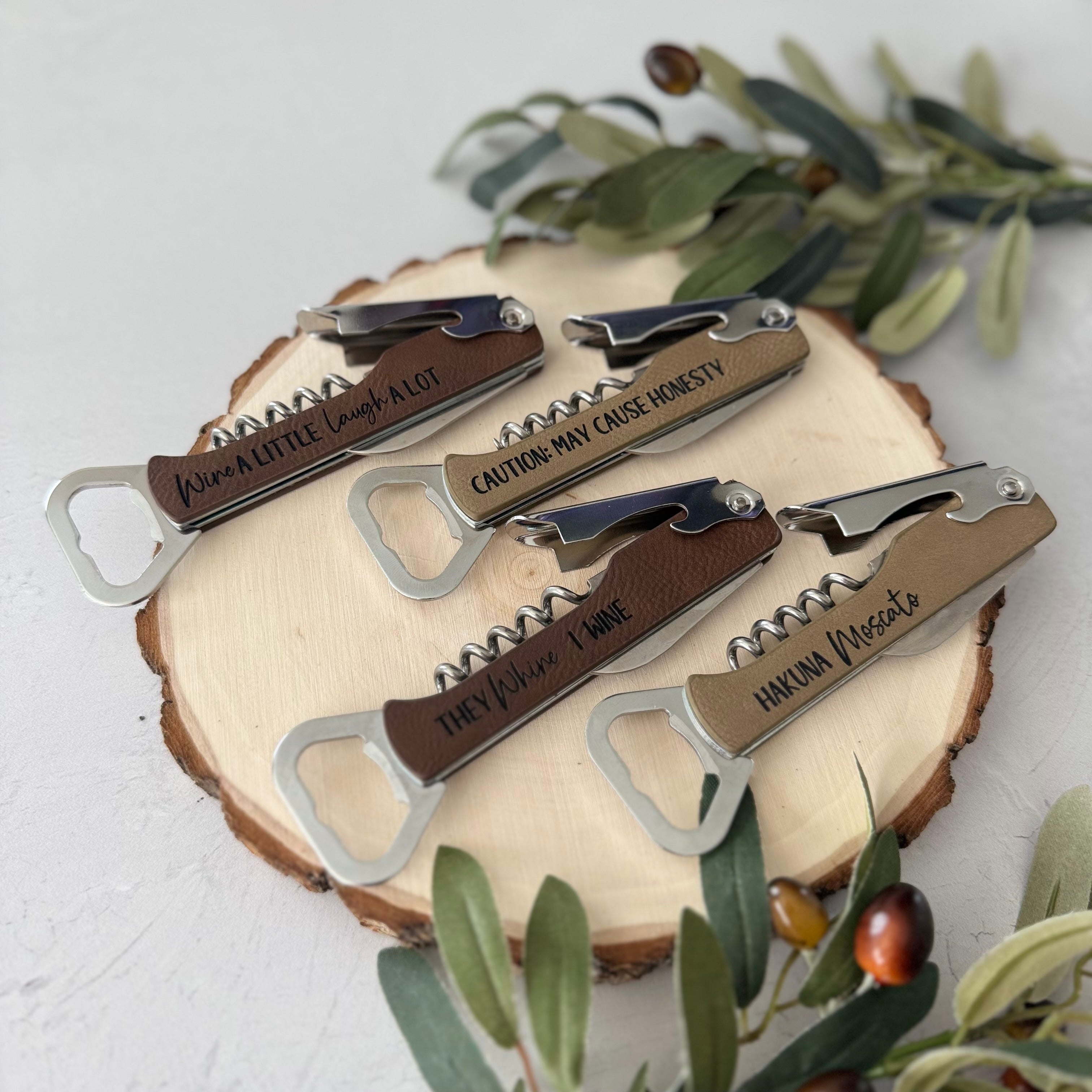 Funny Leather Wine Bottle Opener