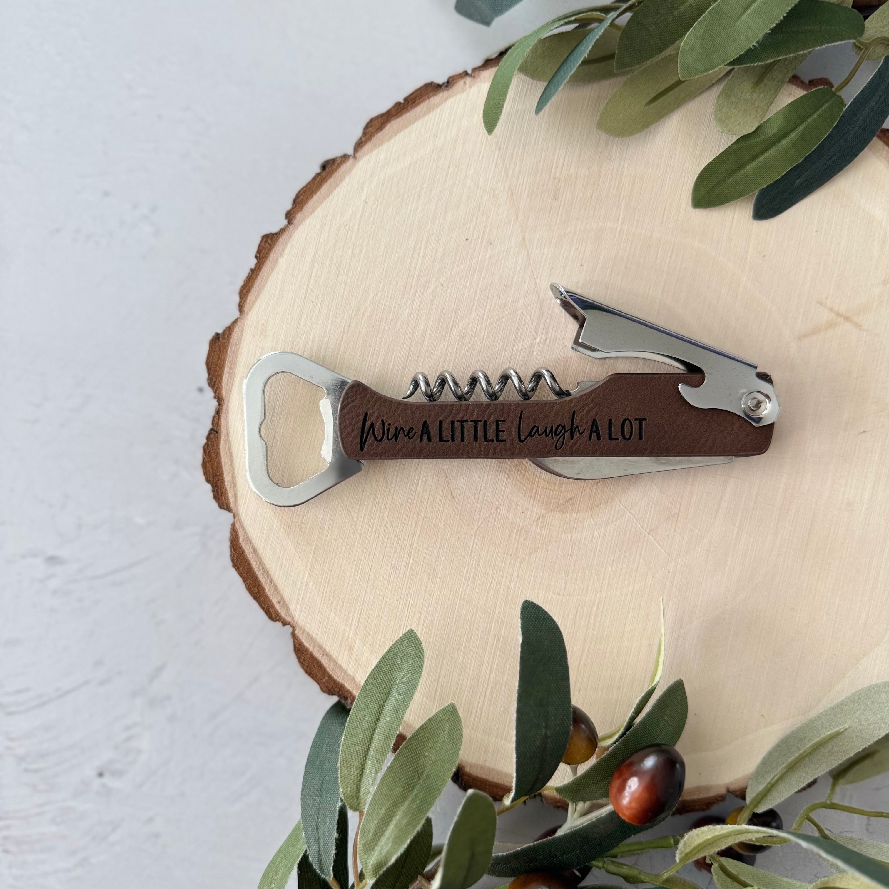 Funny Leather Wine Bottle Opener