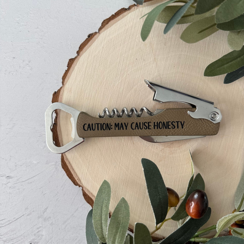 Funny Leather Wine Bottle Opener