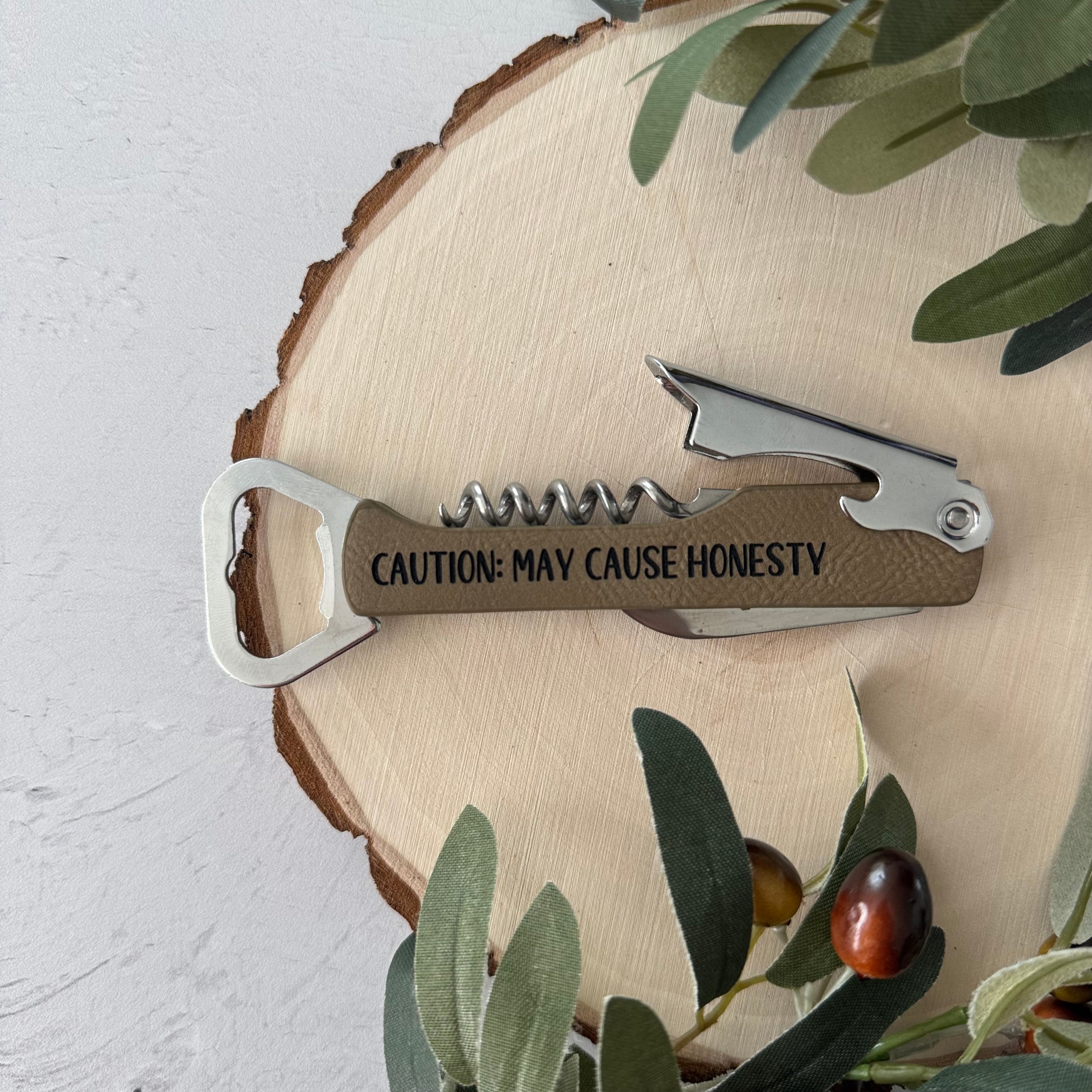 Funny Leather Wine Bottle Opener