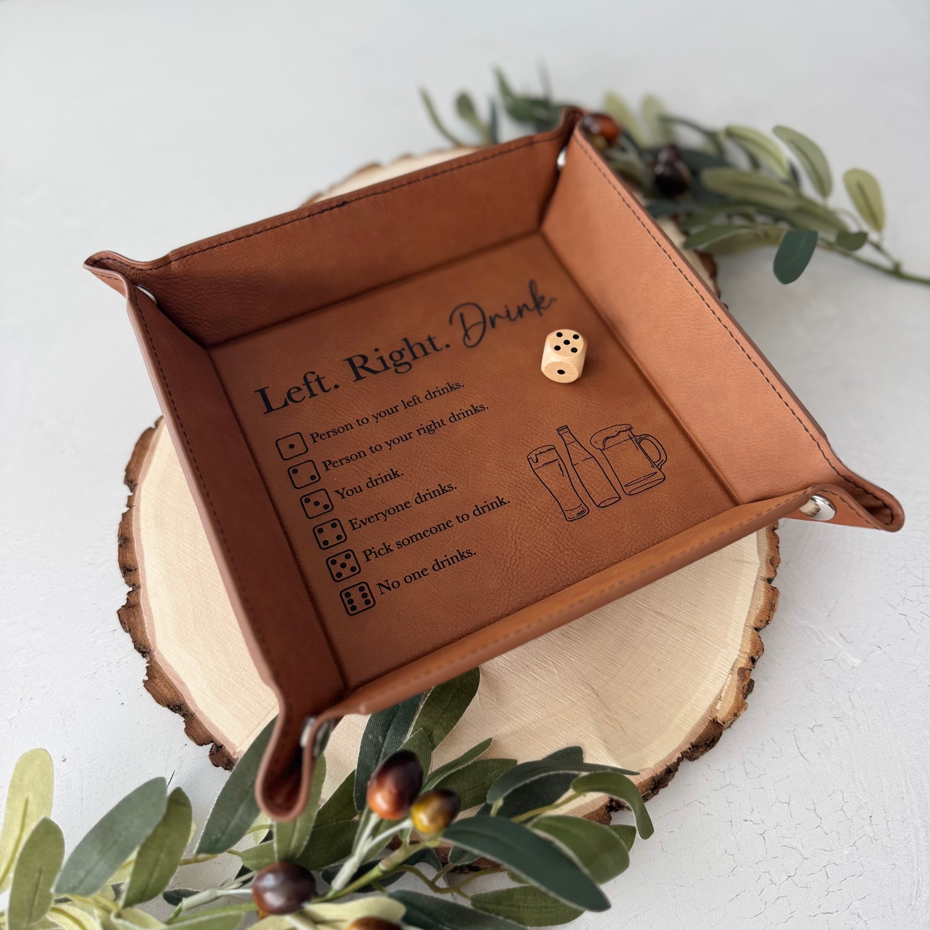 Left Right Drink Game | Leather Adult Drinking Dice Game