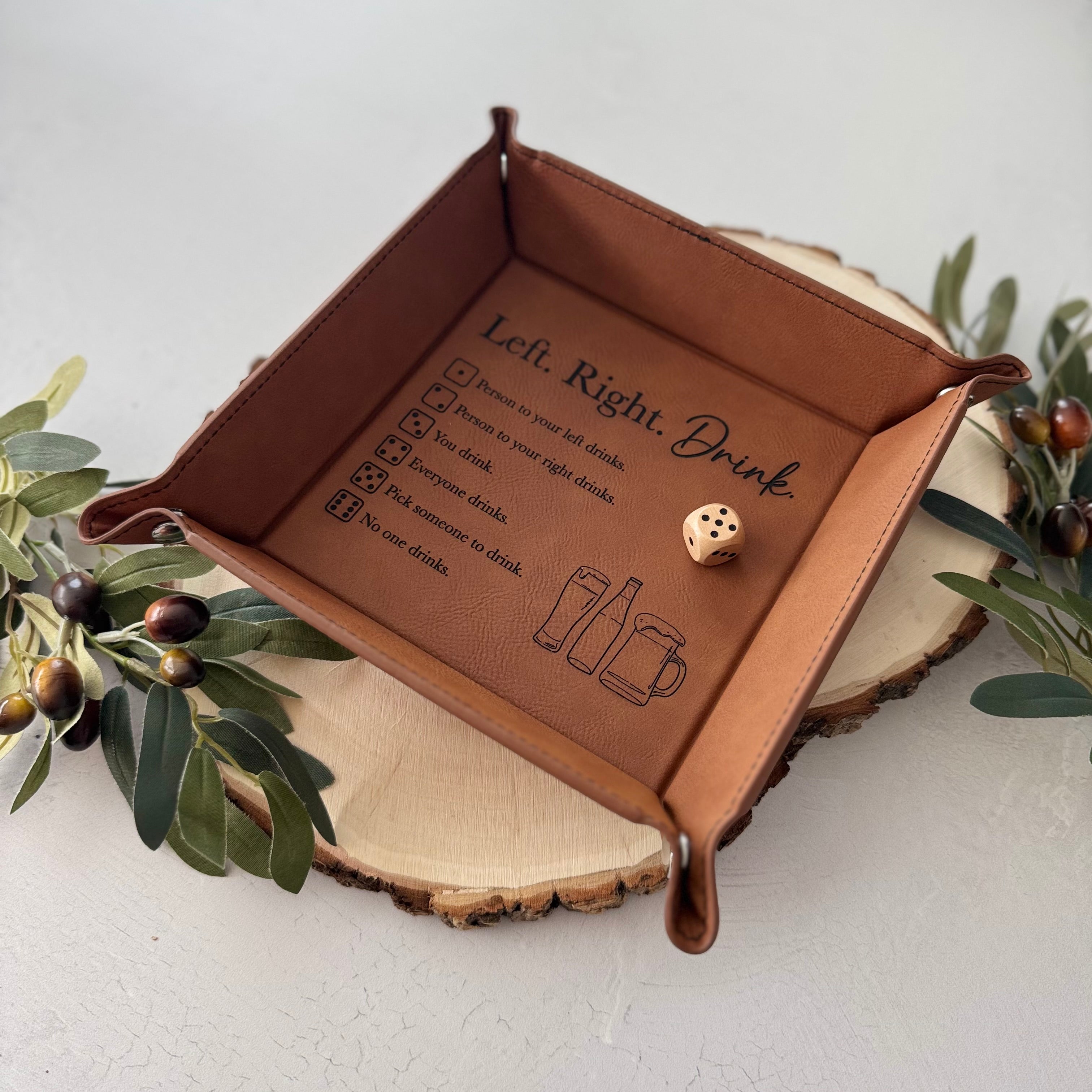 Left Right Drink Game | Leather Adult Drinking Dice Game