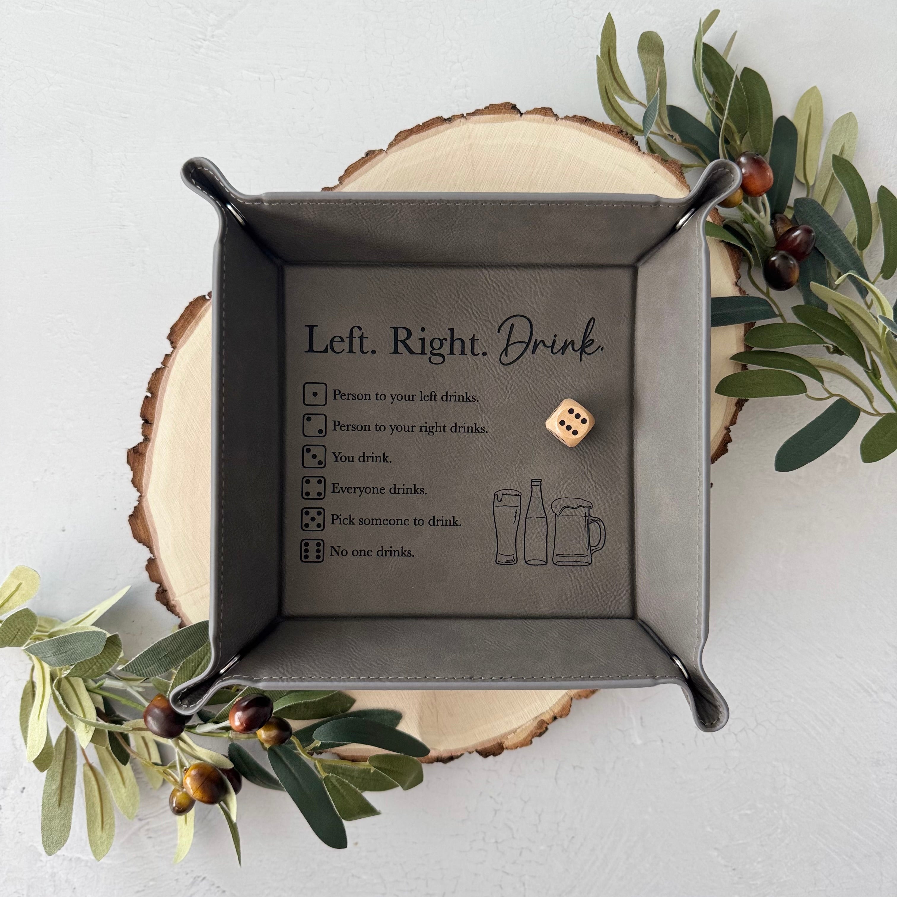 Left Right Drink Game | Leather Adult Drinking Dice Game