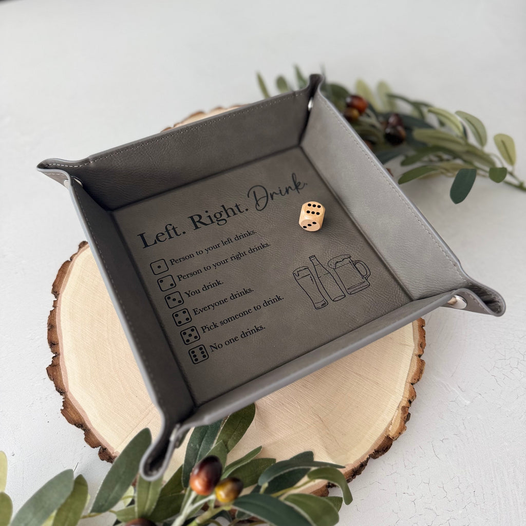 Left Right Drink Game | Leather Adult Drinking Dice Game