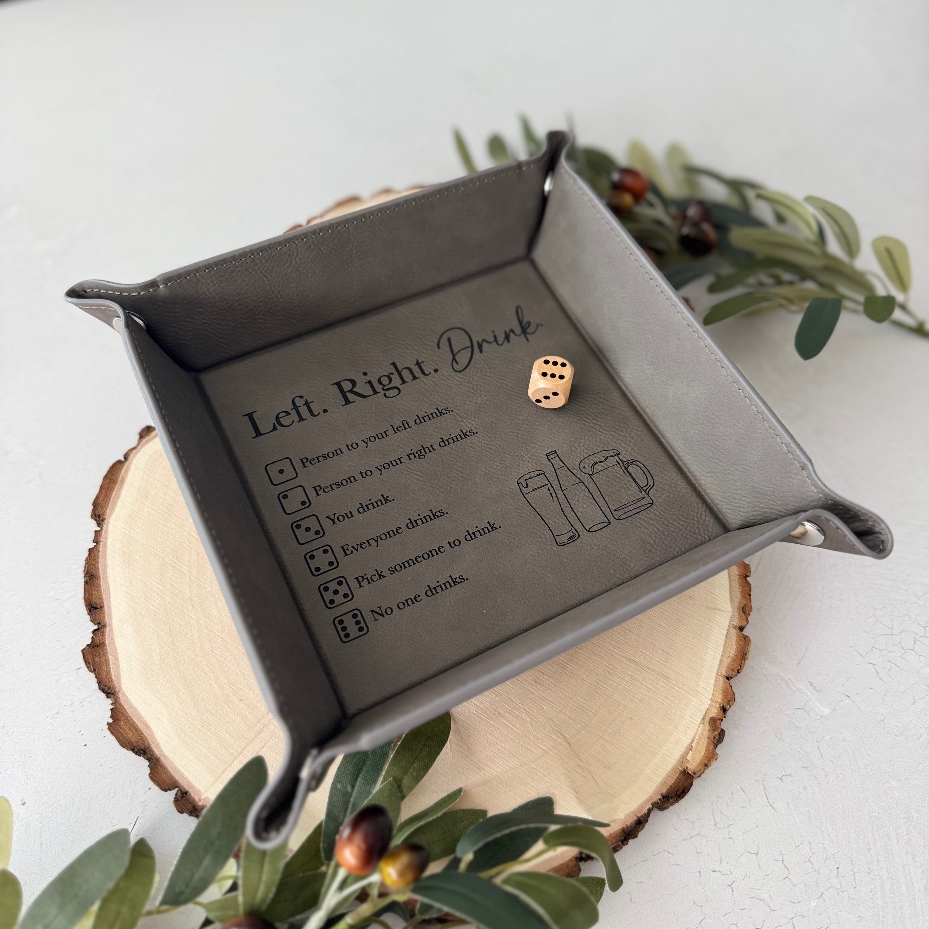Left Right Drink Game | Leather Adult Drinking Dice Game