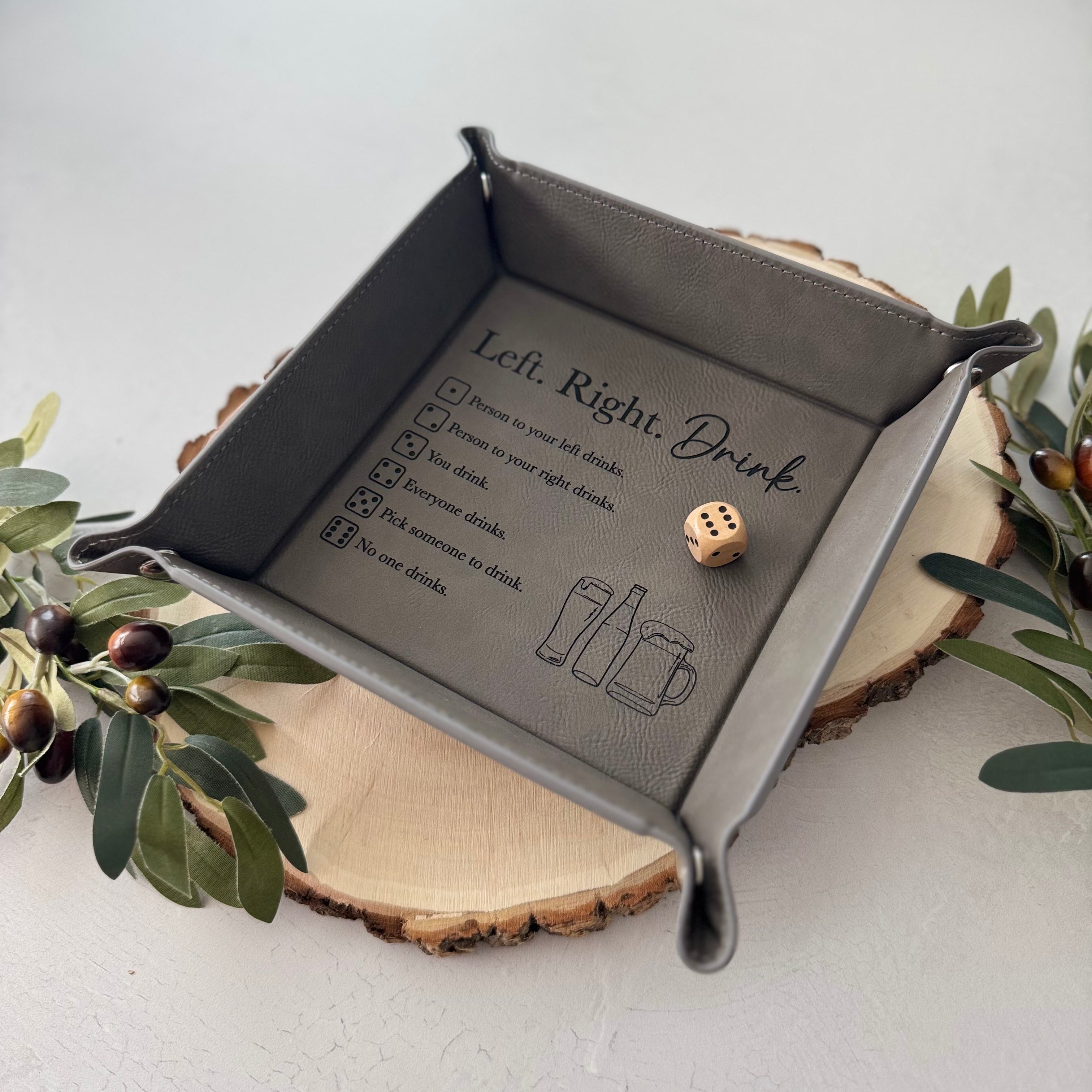 Left Right Drink Game | Leather Adult Drinking Dice Game
