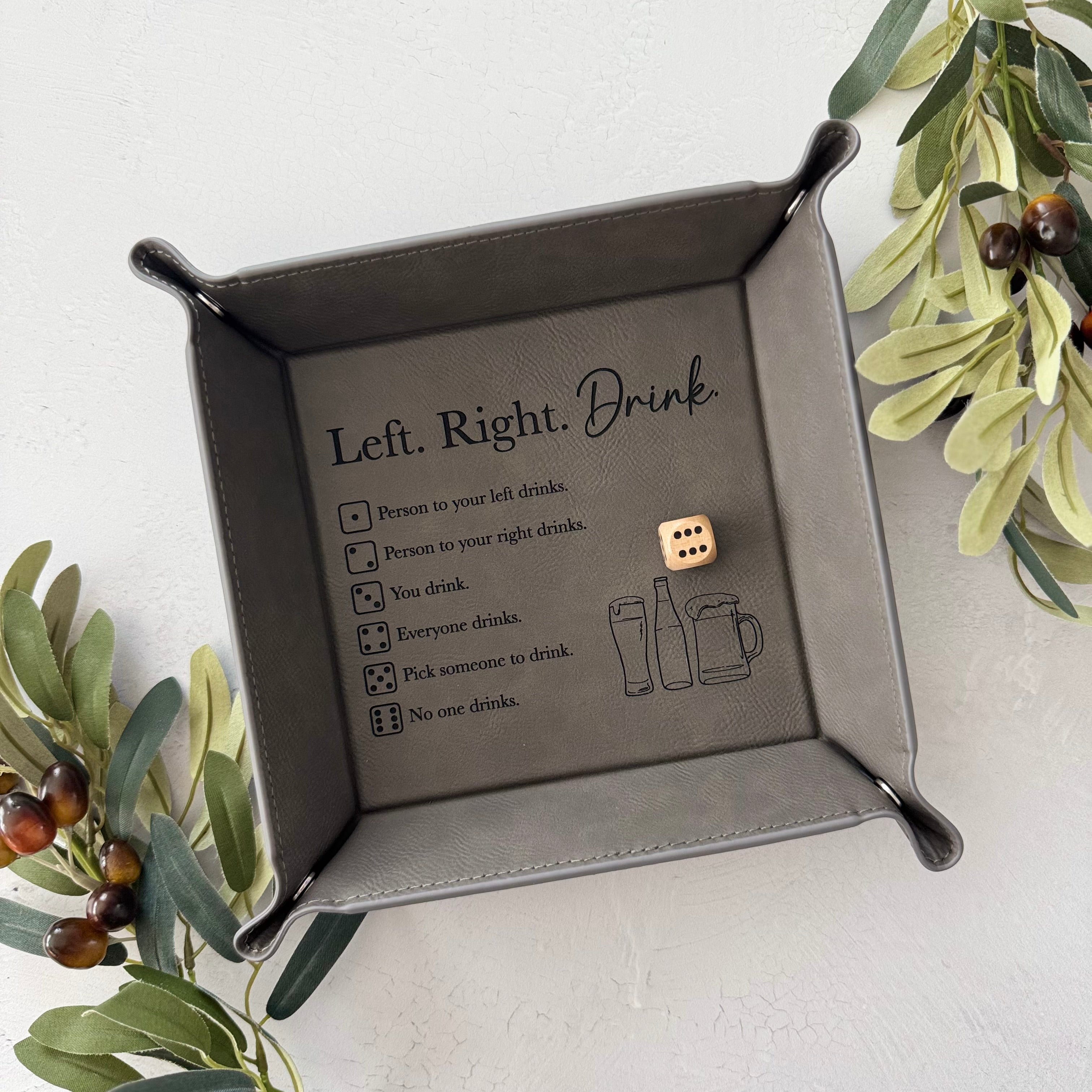 Left Right Drink Game | Leather Adult Drinking Dice Game