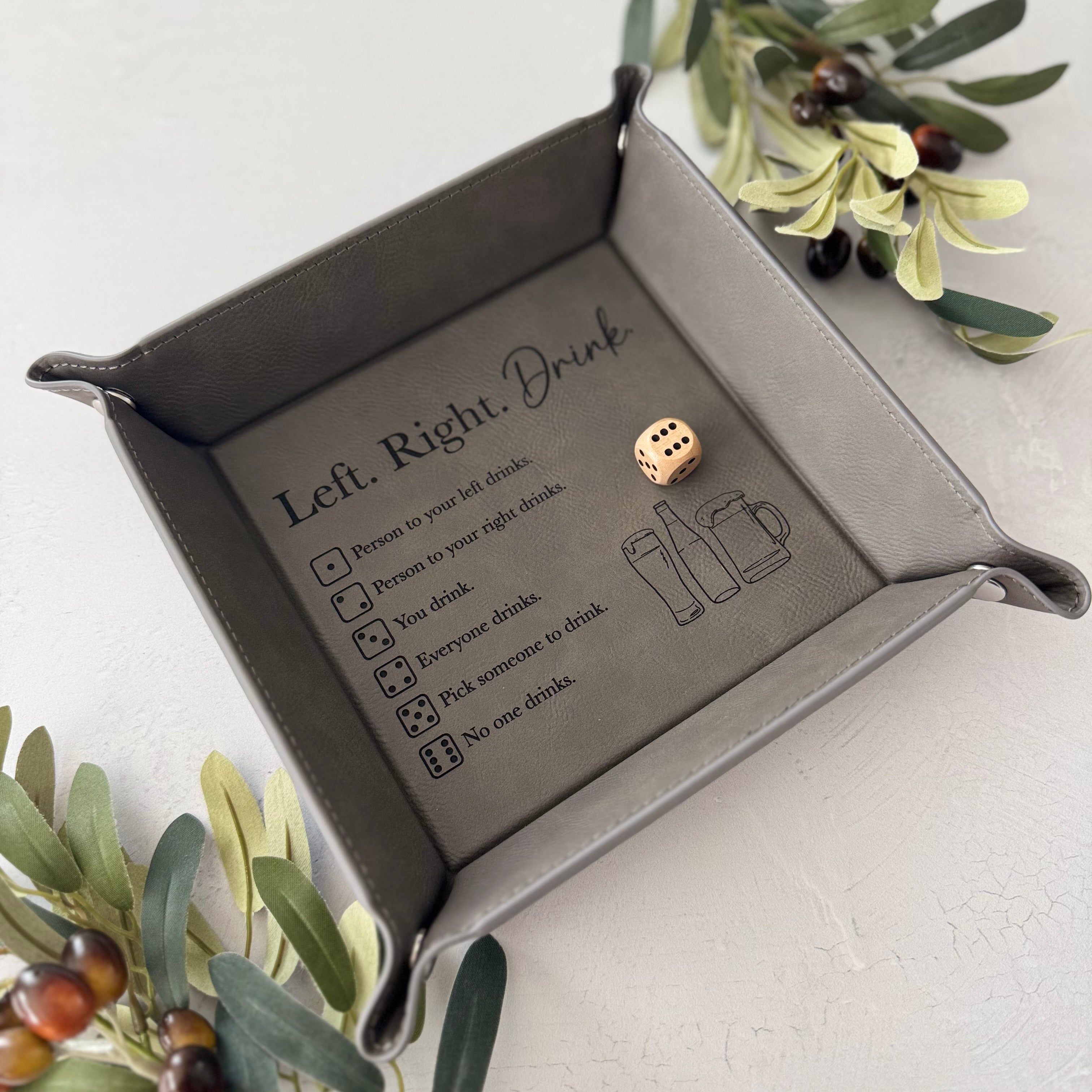 Left Right Drink Game | Leather Adult Drinking Dice Game