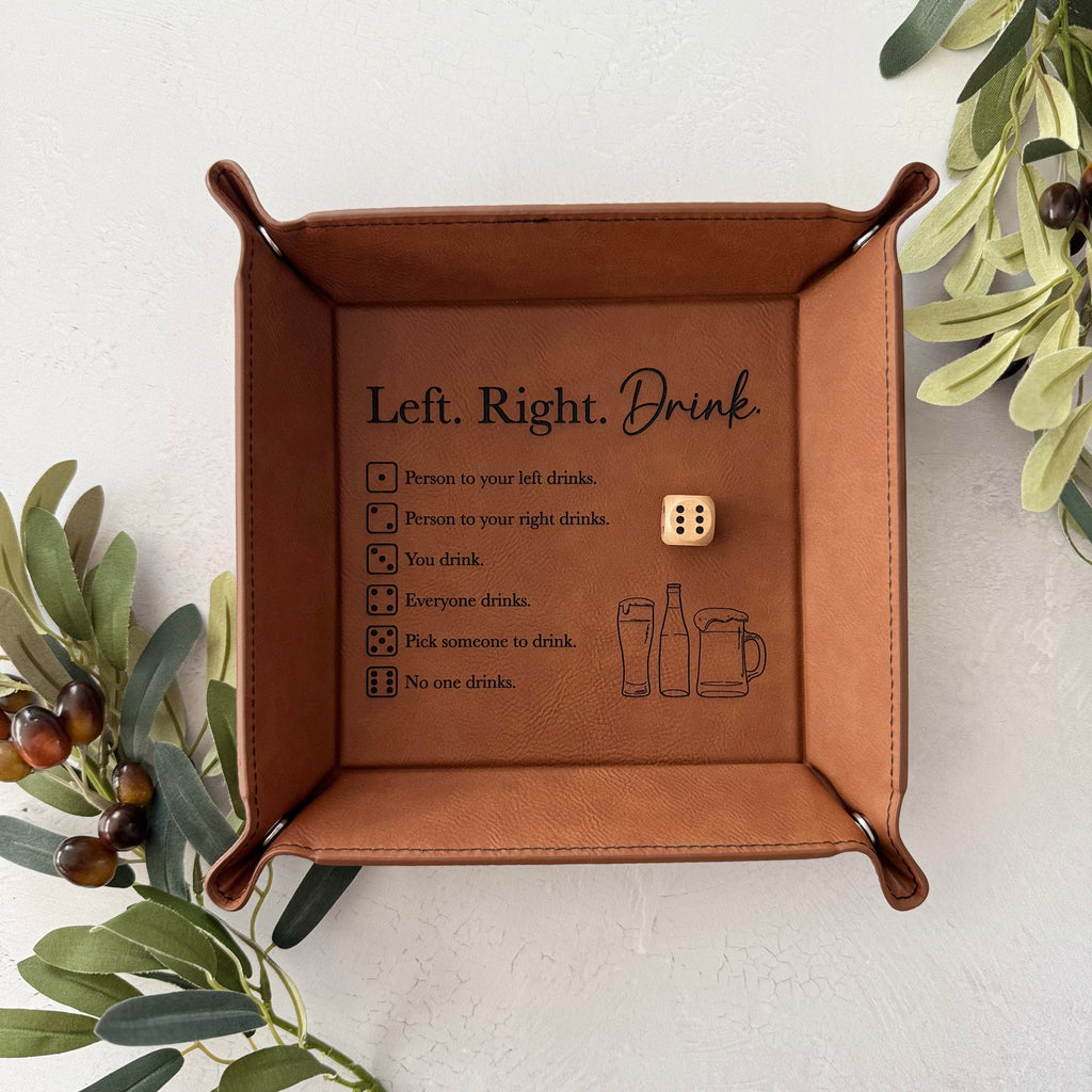 Left Right Drink Game | Leather Adult Drinking Dice Game