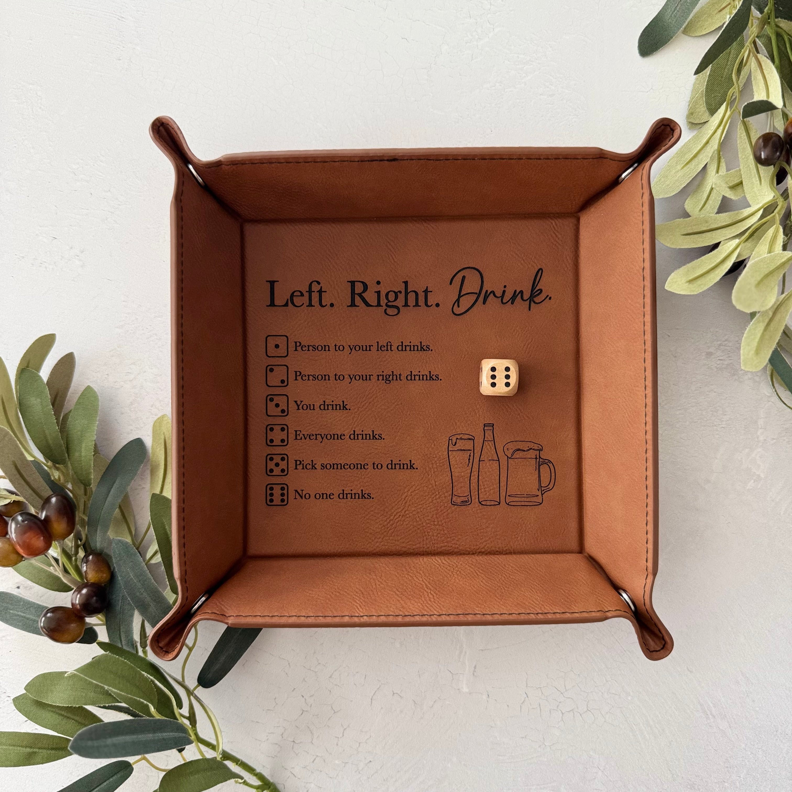 Left Right Drink Game | Leather Adult Drinking Dice Game