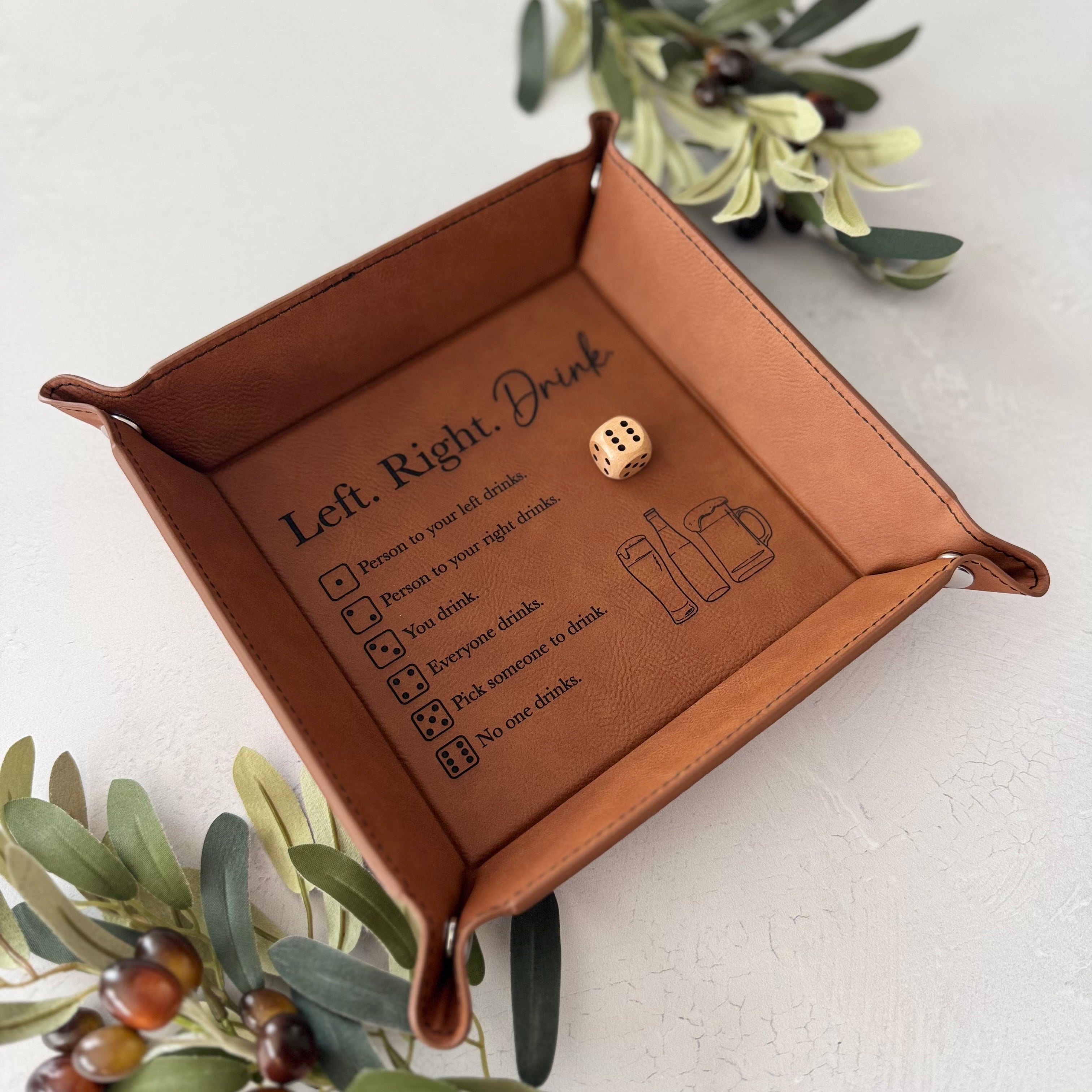 Left Right Drink Game | Leather Adult Drinking Dice Game
