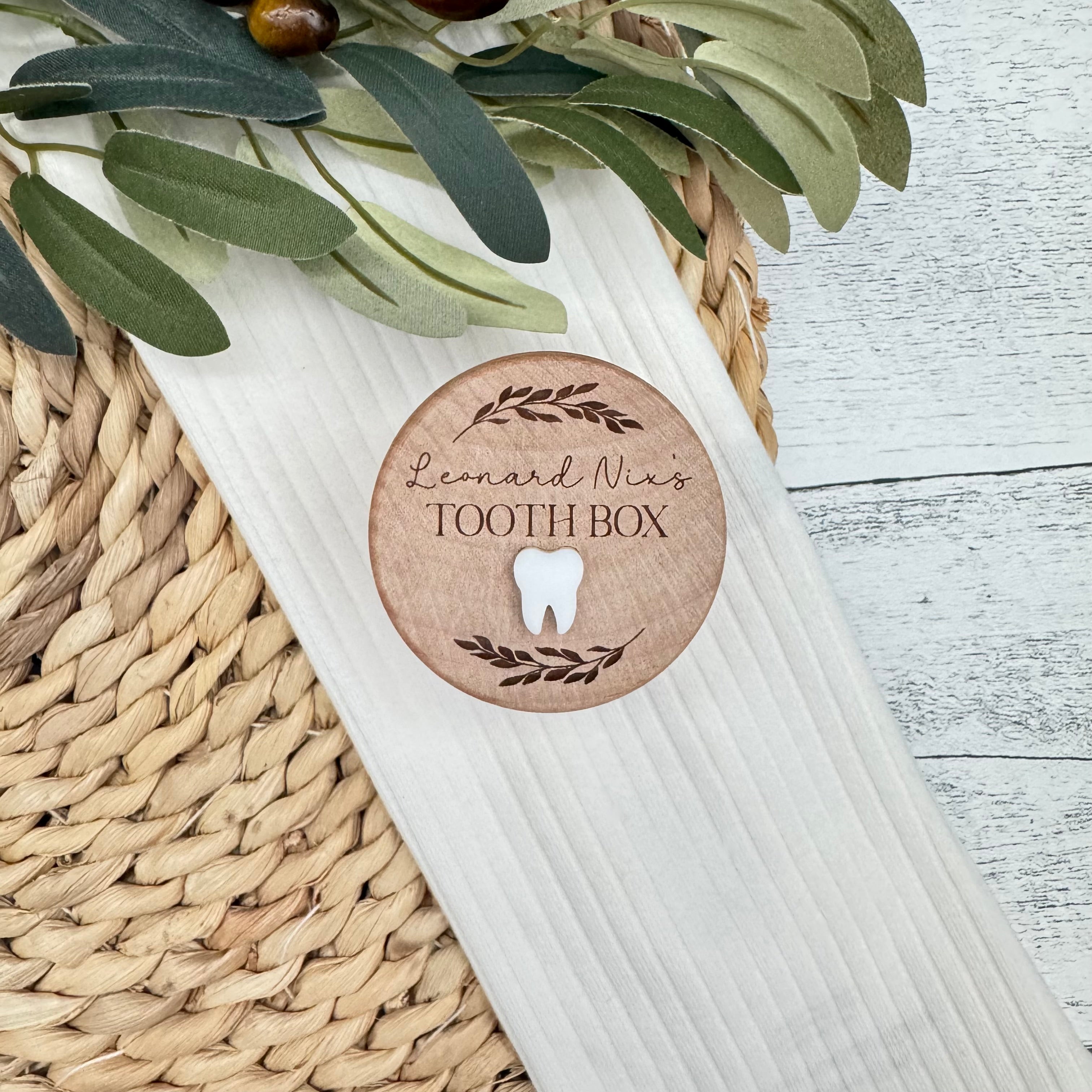 Personalized Wooden Tooth Keepsake Box