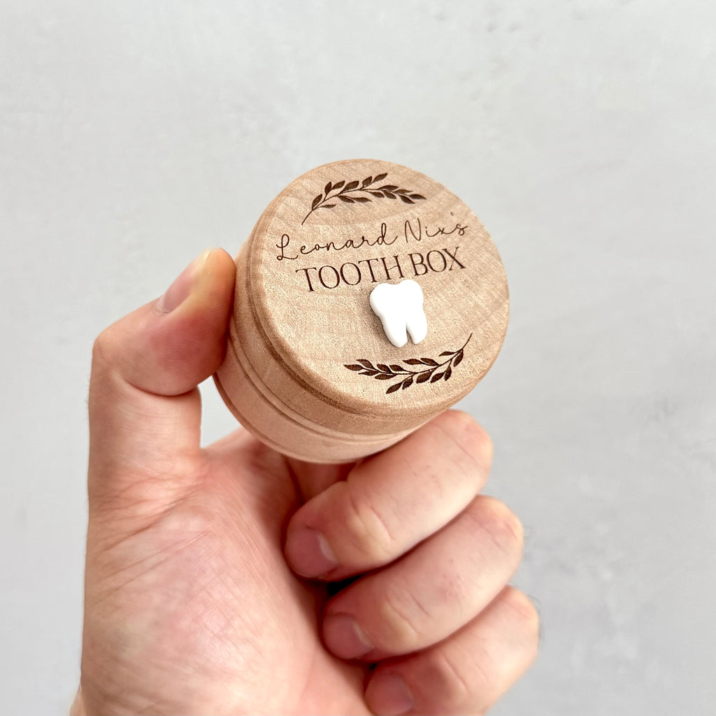 Personalized Wooden Tooth Keepsake Box
