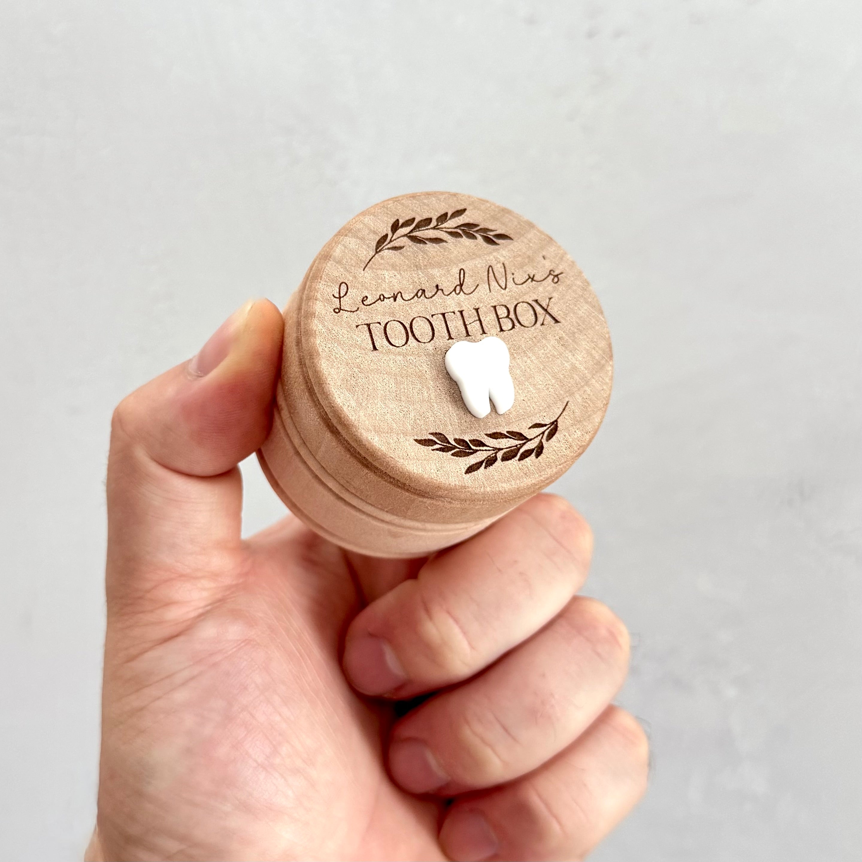 Personalized Wooden Tooth Keepsake Box
