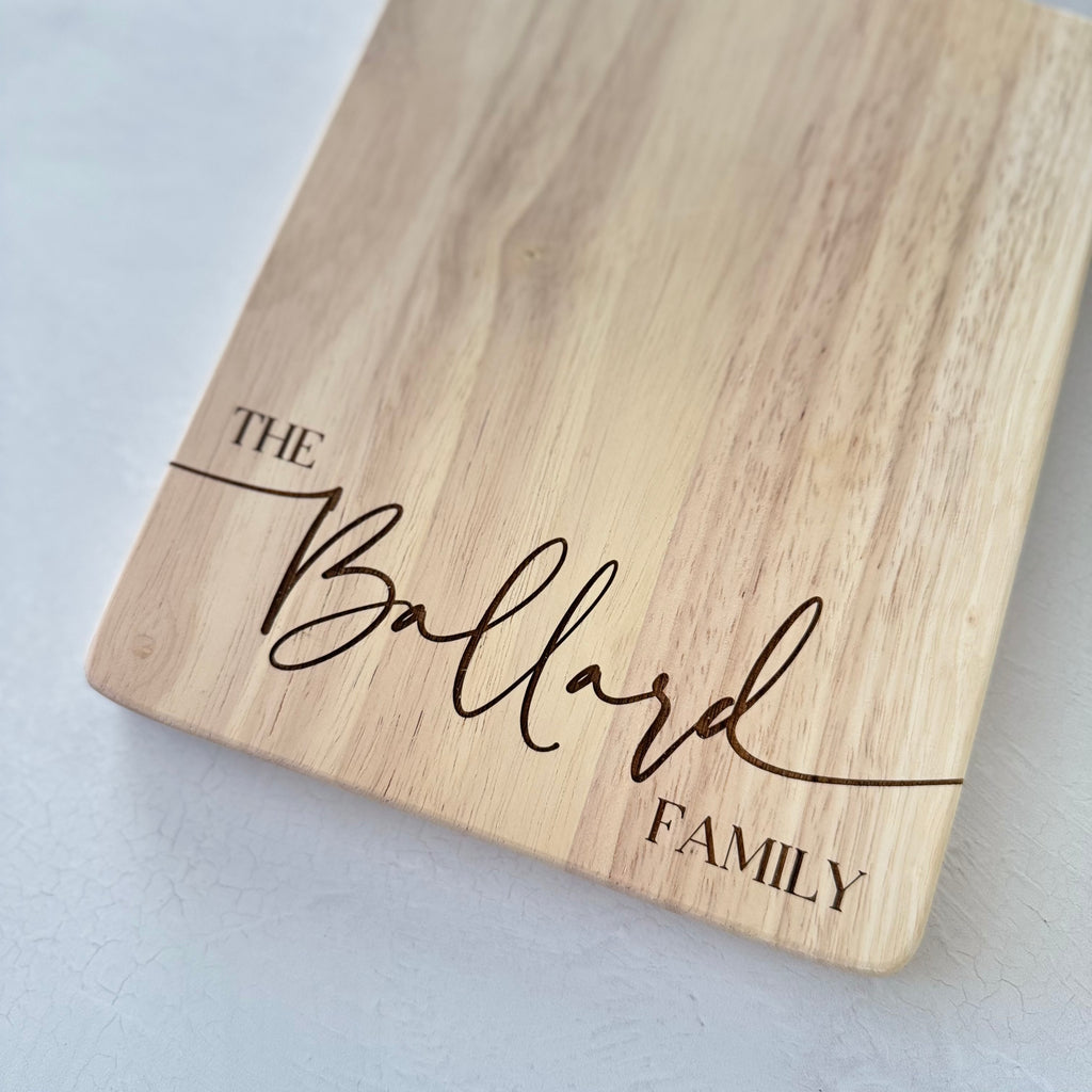 Custom Engraved Bread and Charcuterie Board with Handle