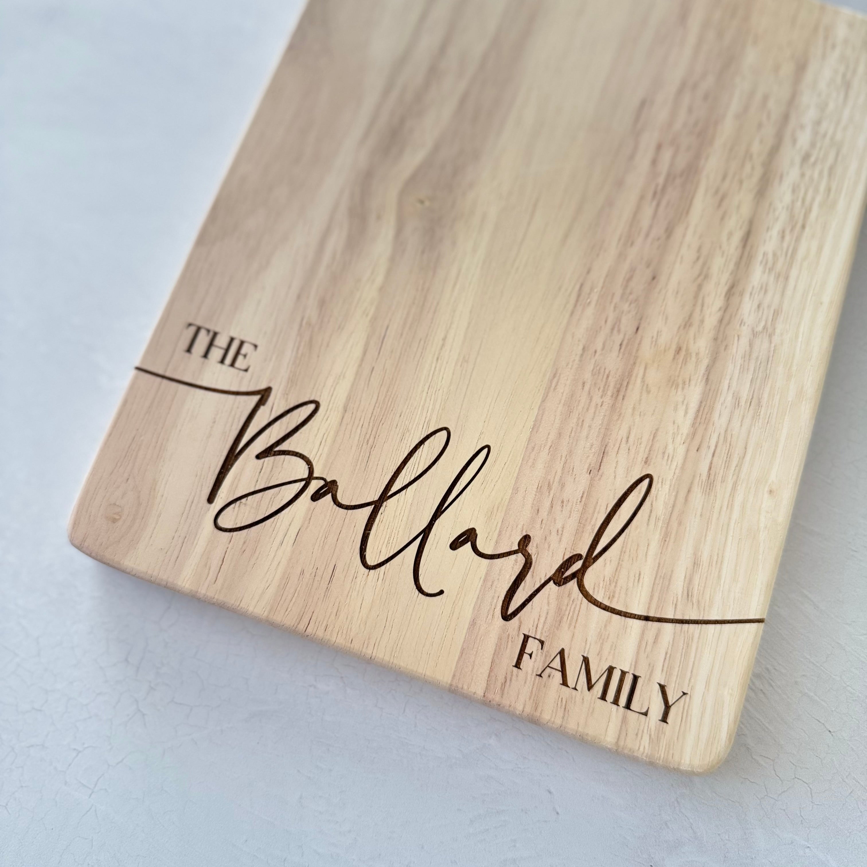 Custom Engraved Bread and Charcuterie Board with Handle