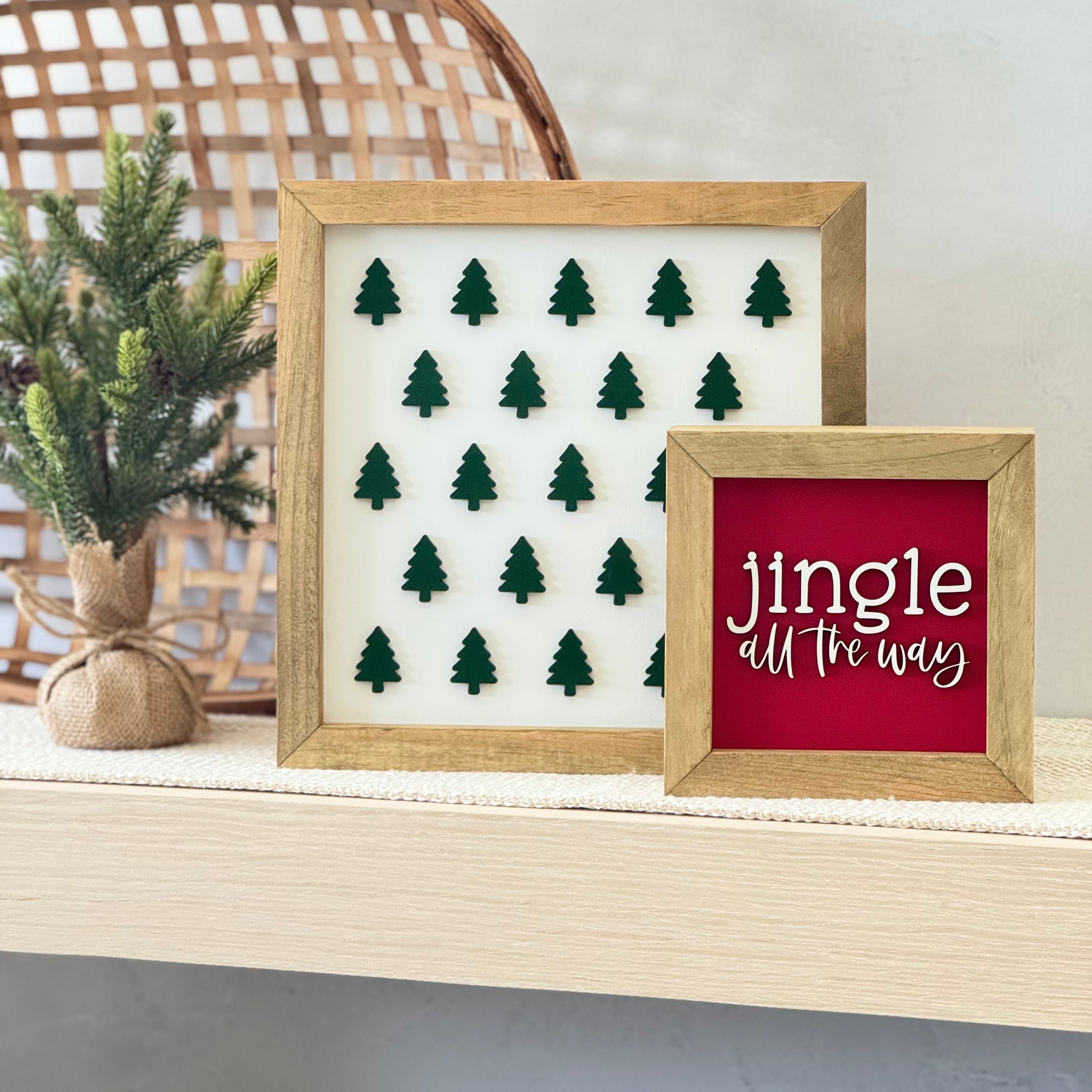 Jingle All The Way Wooden Framed Christmas Sign