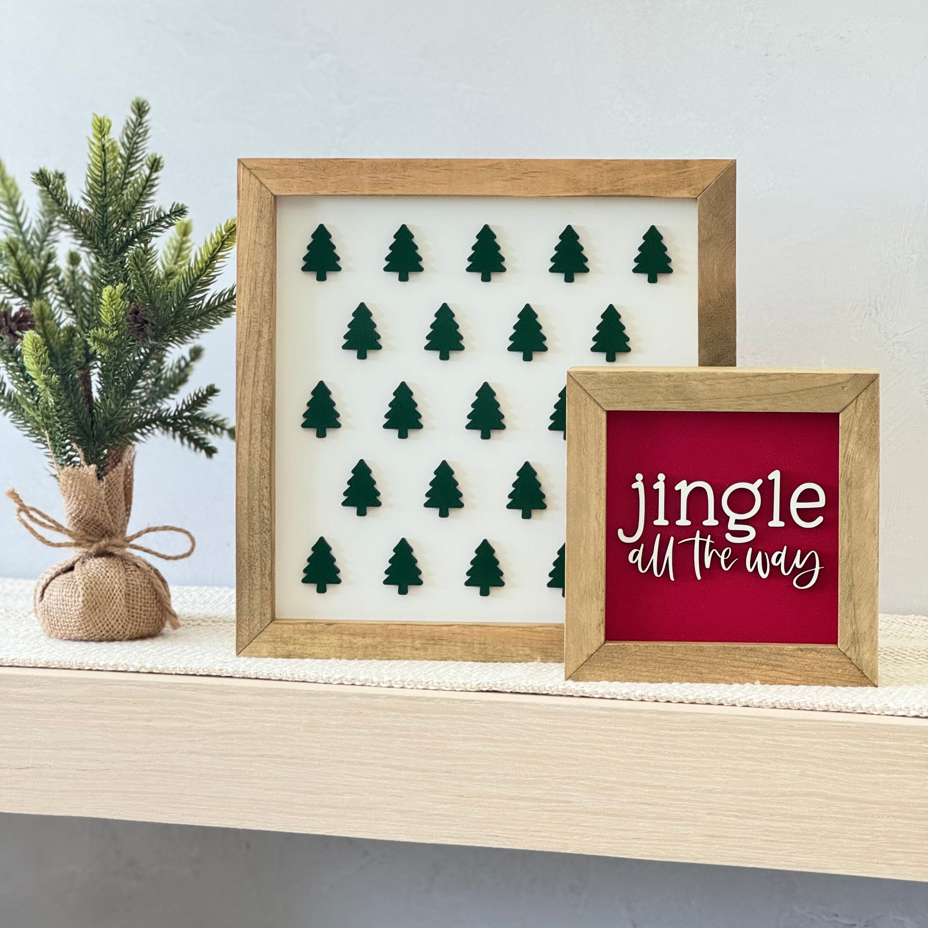 Jingle All The Way Wooden Framed Christmas Sign