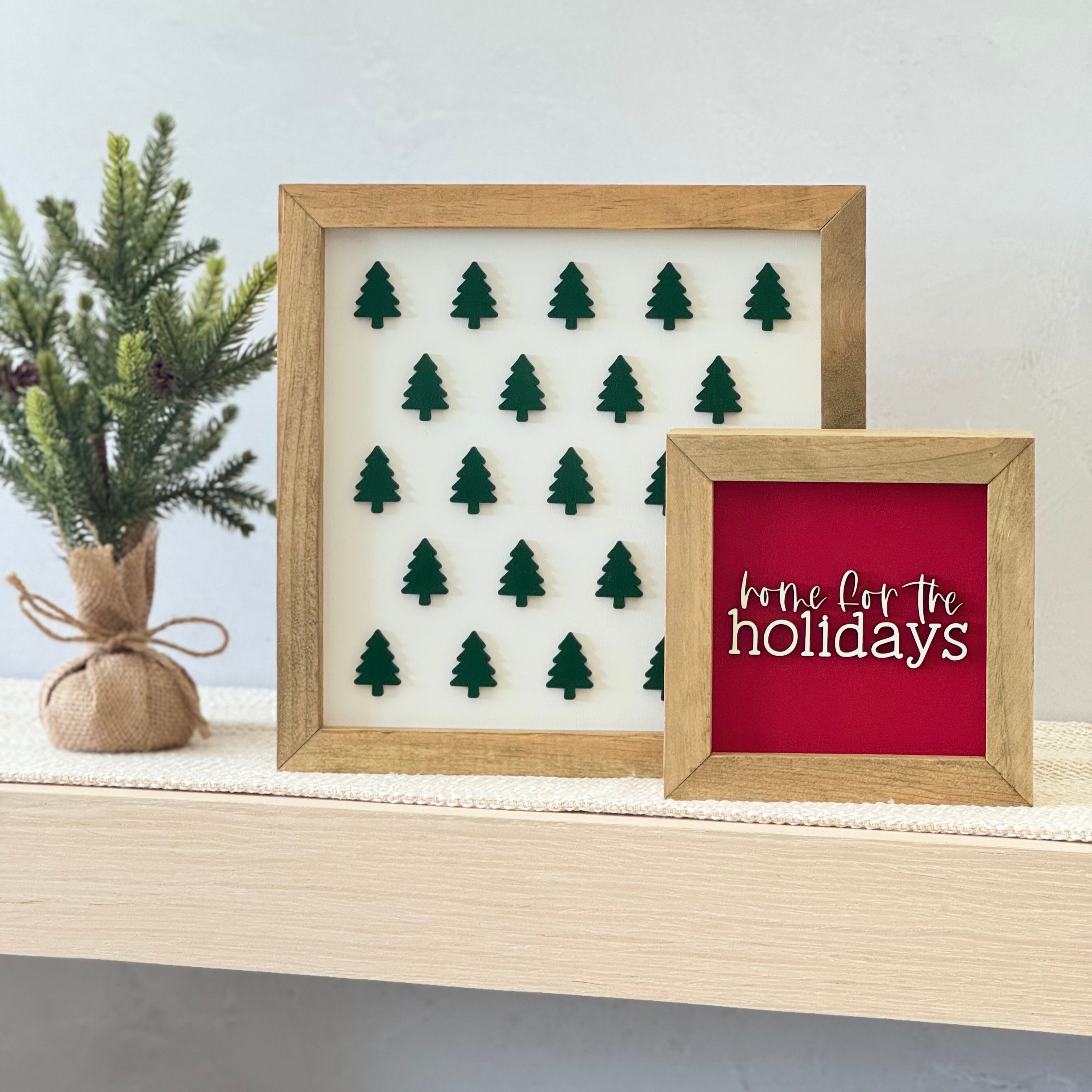 Home For The Holidays Wooden Framed Christmas Sign