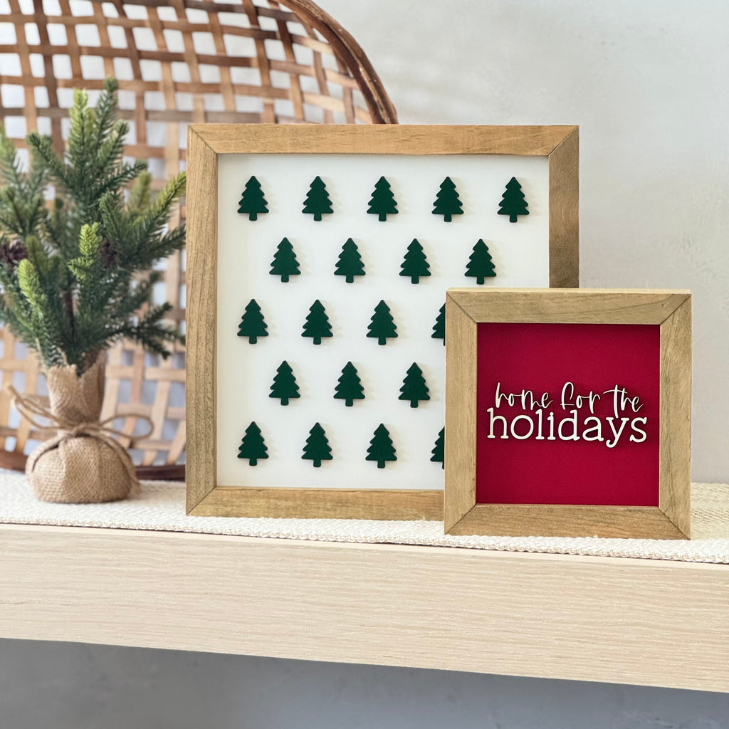 Home For The Holidays Wooden Framed Christmas Sign
