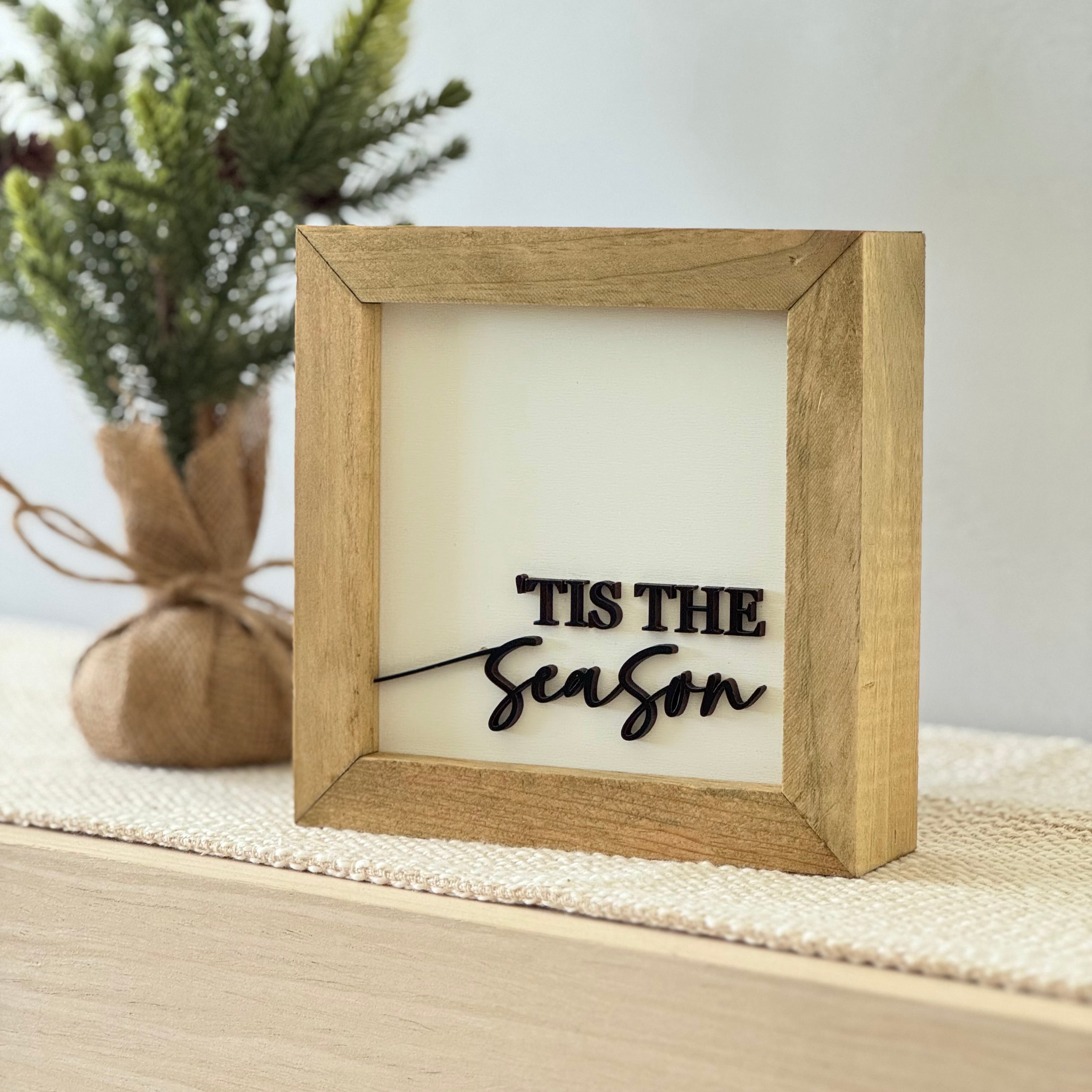 'Tis The Season Wooden Framed Christmas Sign