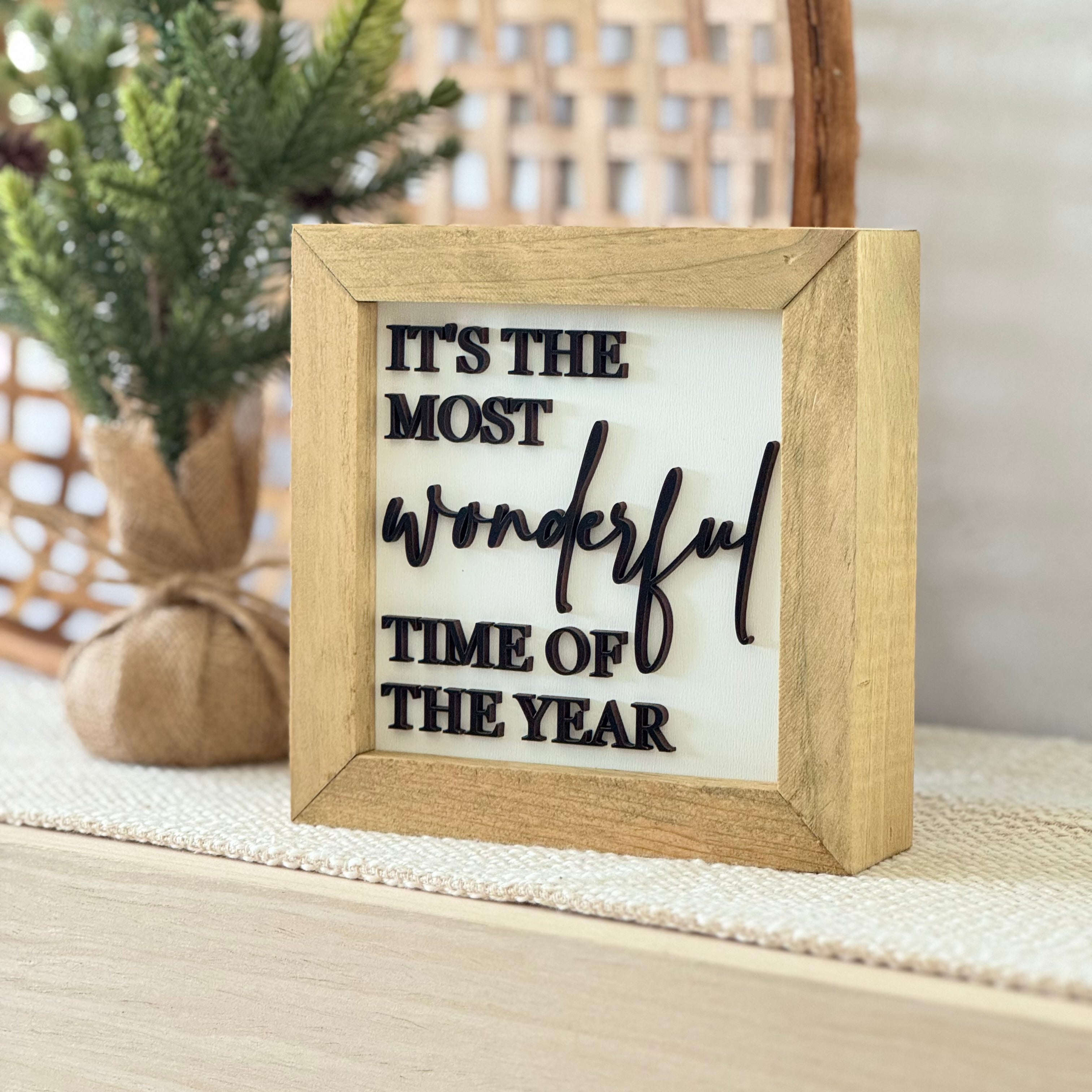 Most Wonderful Time Of The Year Wooden Framed Christmas Sign