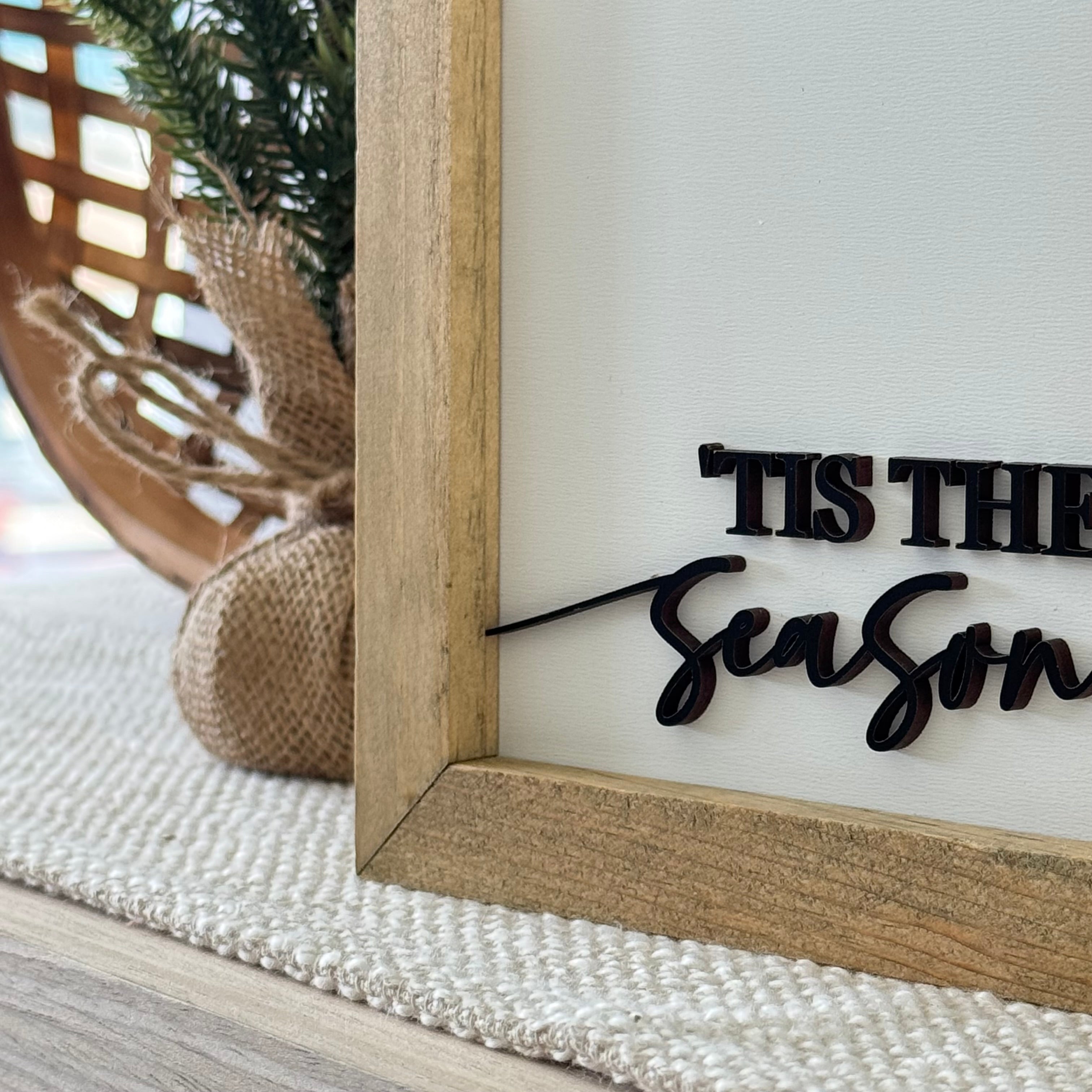 'Tis The Season Wooden Framed Christmas Sign