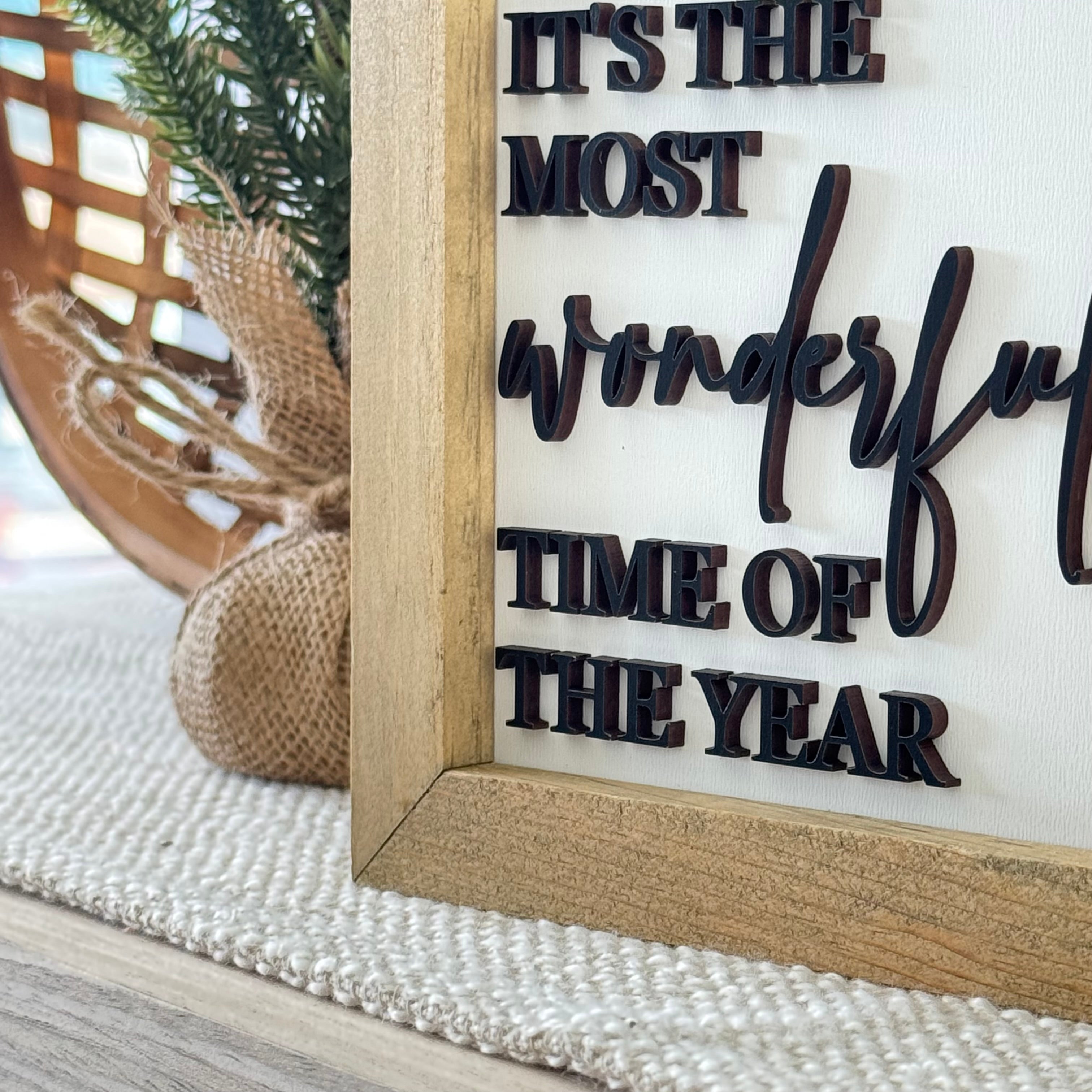 Most Wonderful Time Of The Year Wooden Framed Christmas Sign