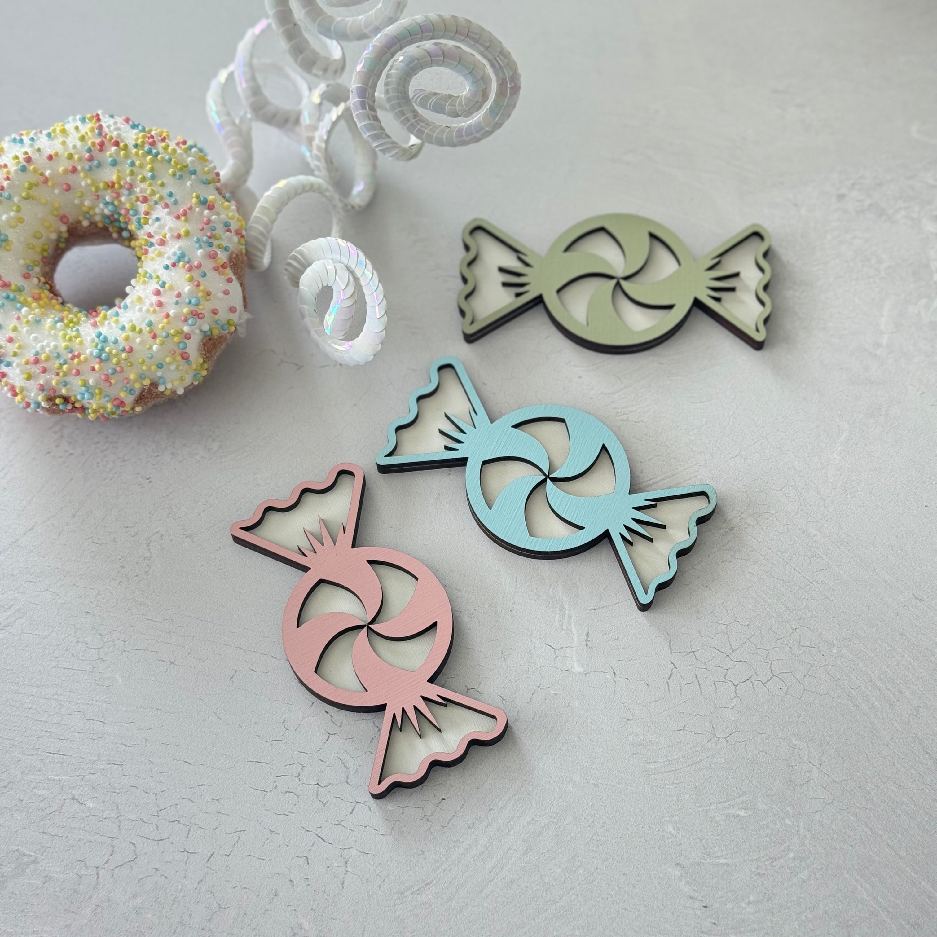 Candy Christmas Wooden Cutouts