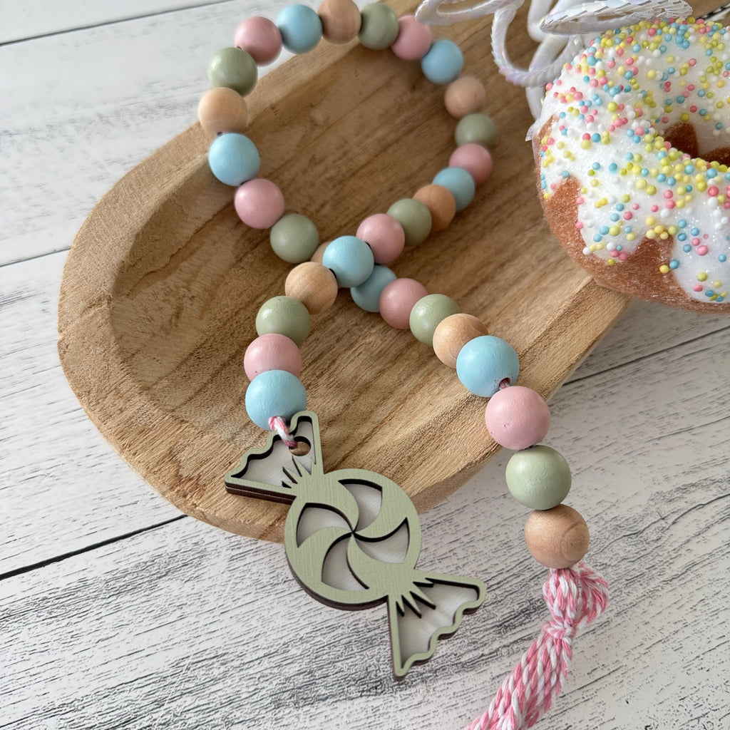 Candy Christmas Wooden Bead Garland