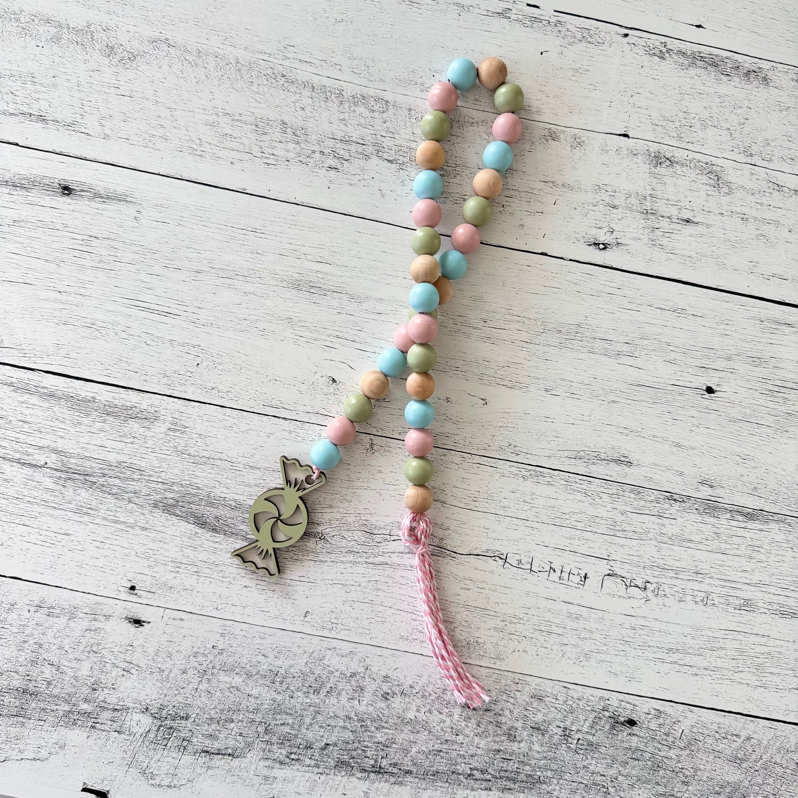 Candy Christmas Wooden Bead Garland