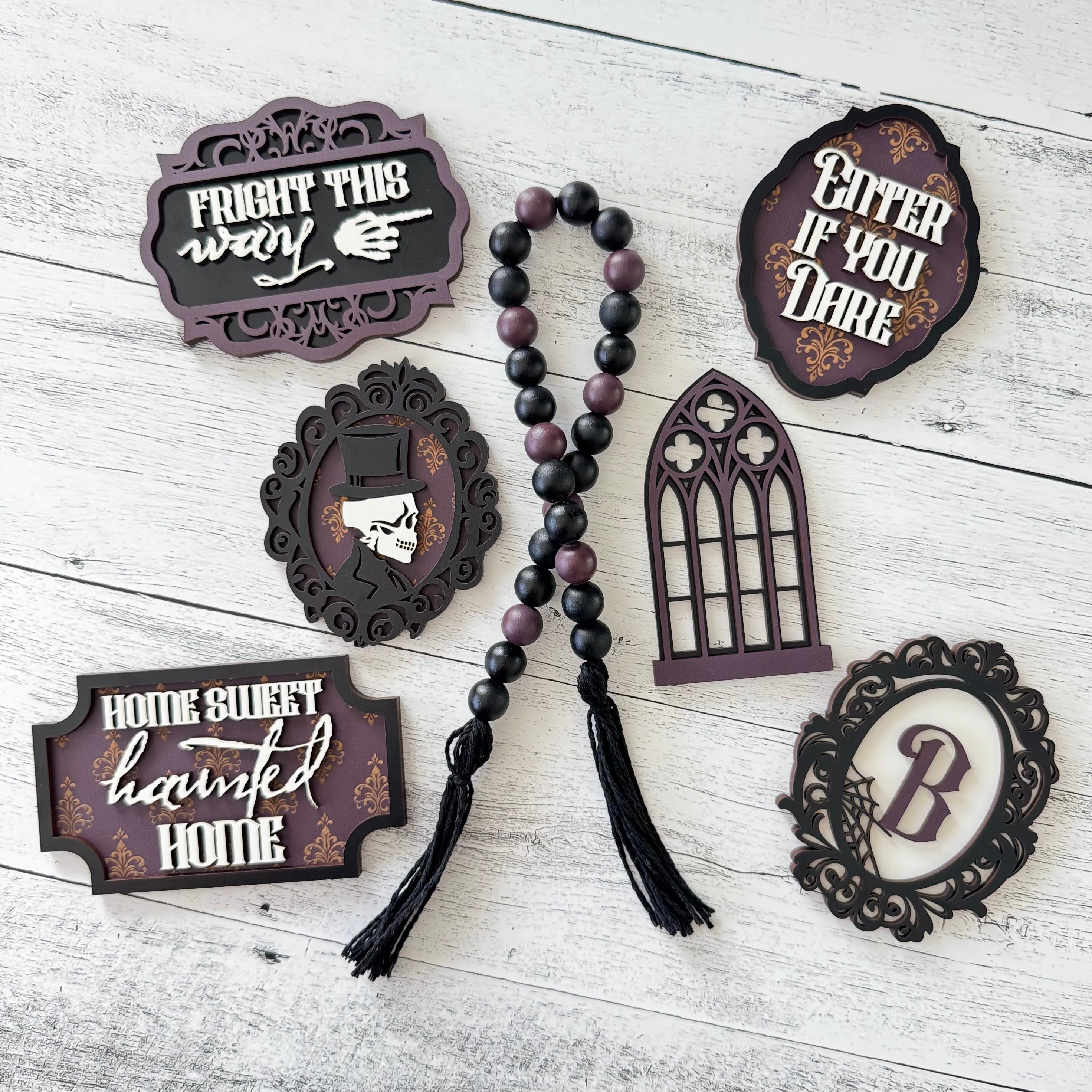 Haunted Gothic Tiered Tray Decor Bundle