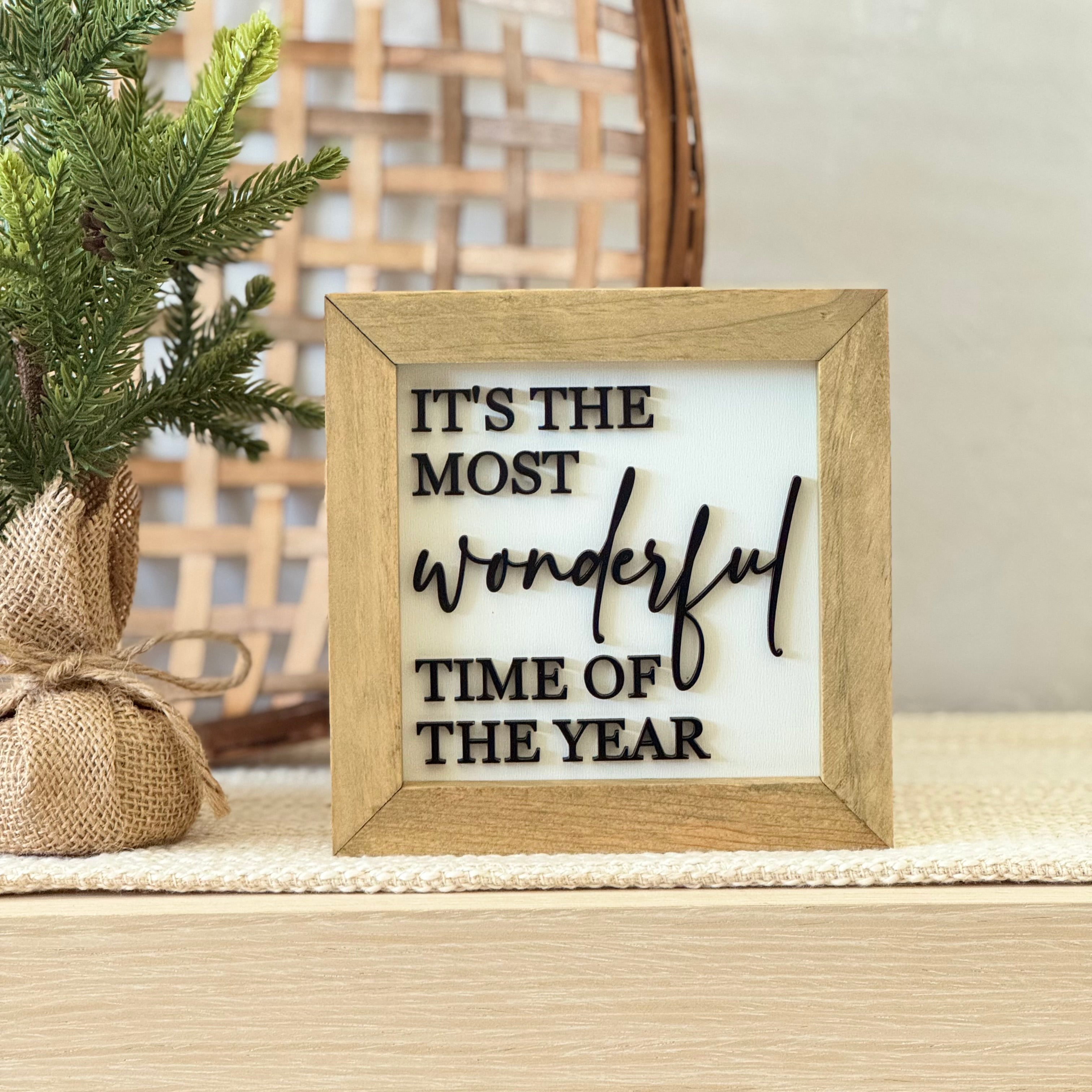 Most Wonderful Time Of The Year Wooden Framed Christmas Sign