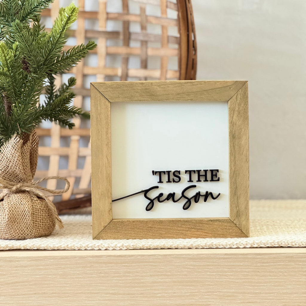 'Tis The Season Wooden Framed Christmas Sign