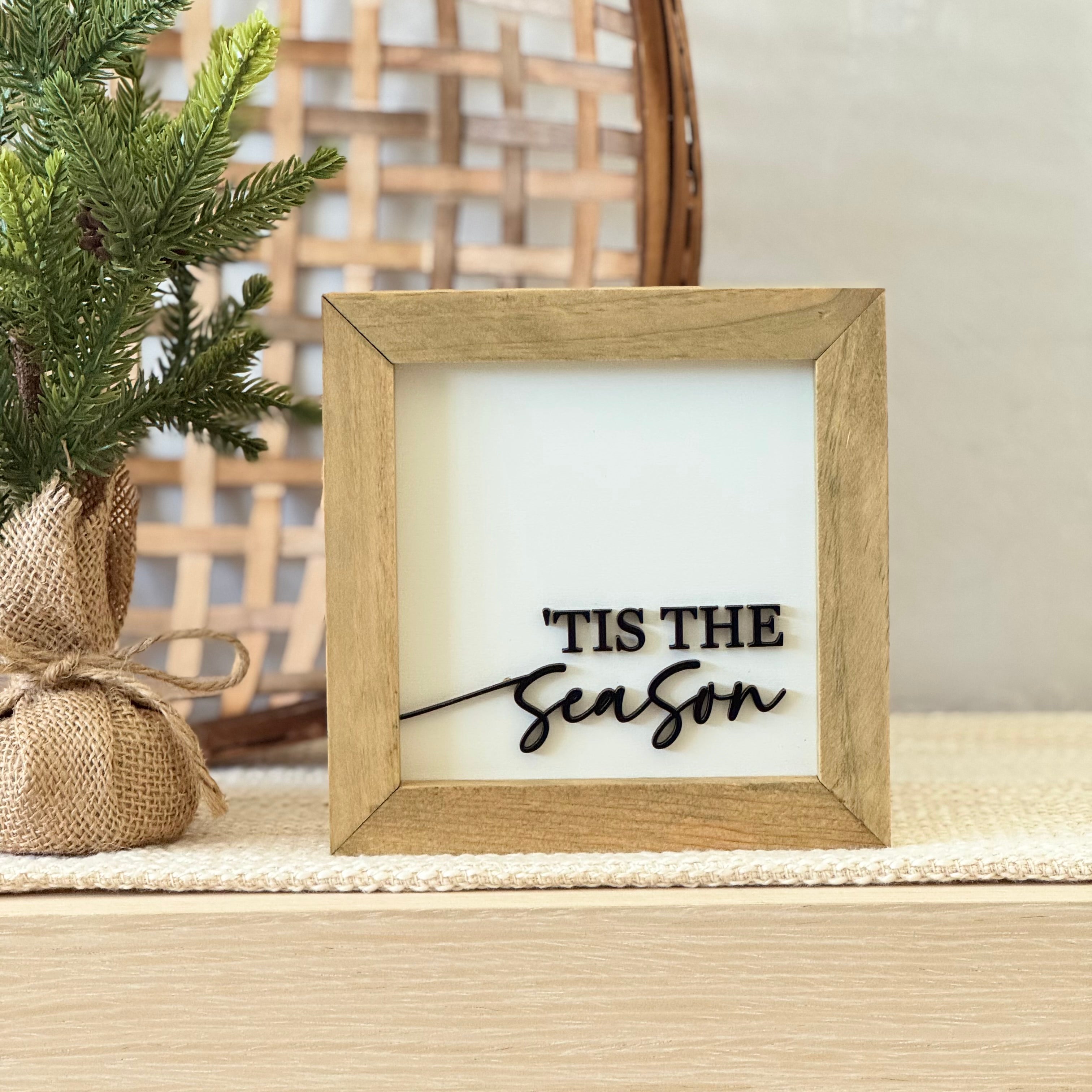 'Tis The Season Wooden Framed Christmas Sign