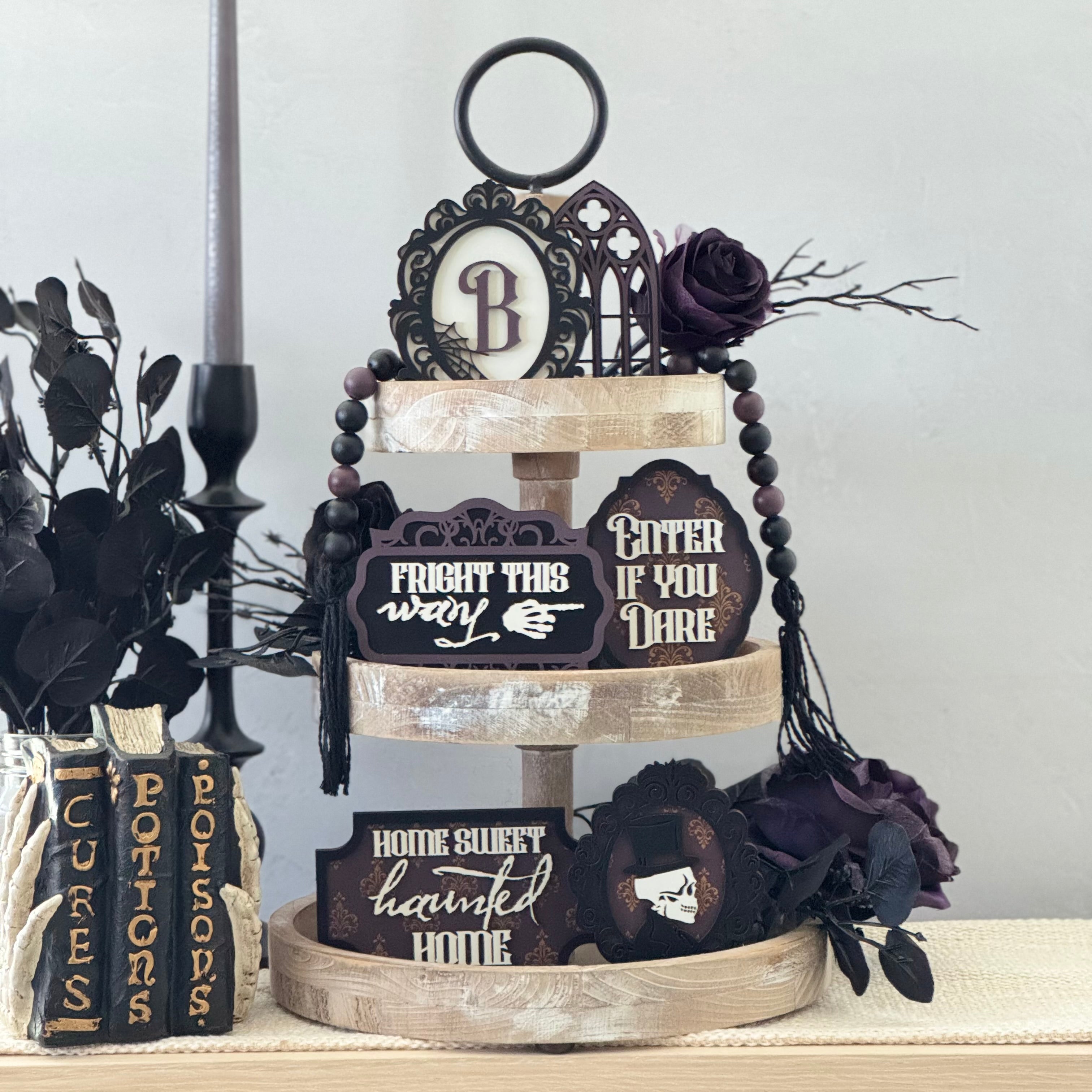 Haunted Gothic Tiered Tray Decor Bundle