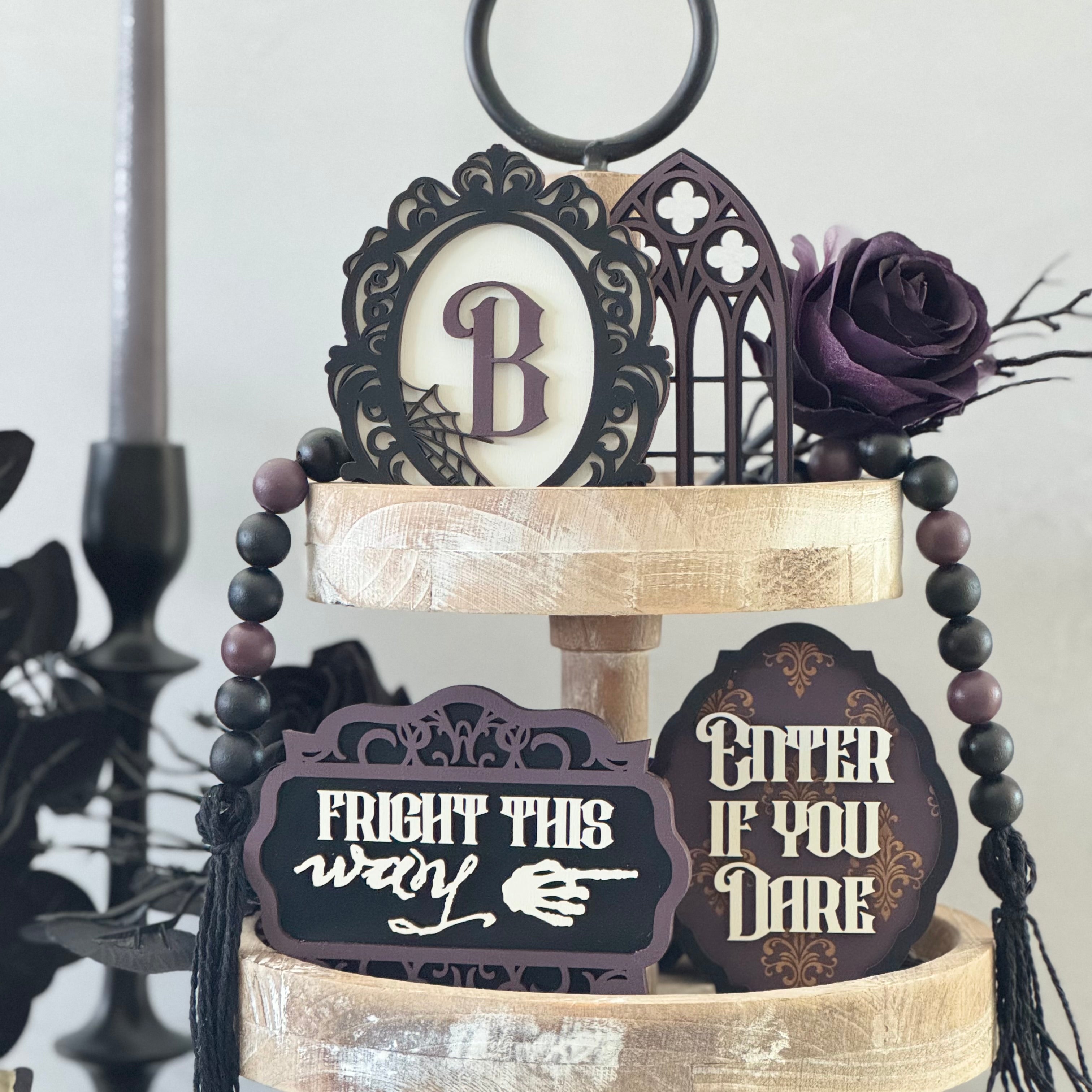 Haunted Gothic Tiered Tray Decor Bundle