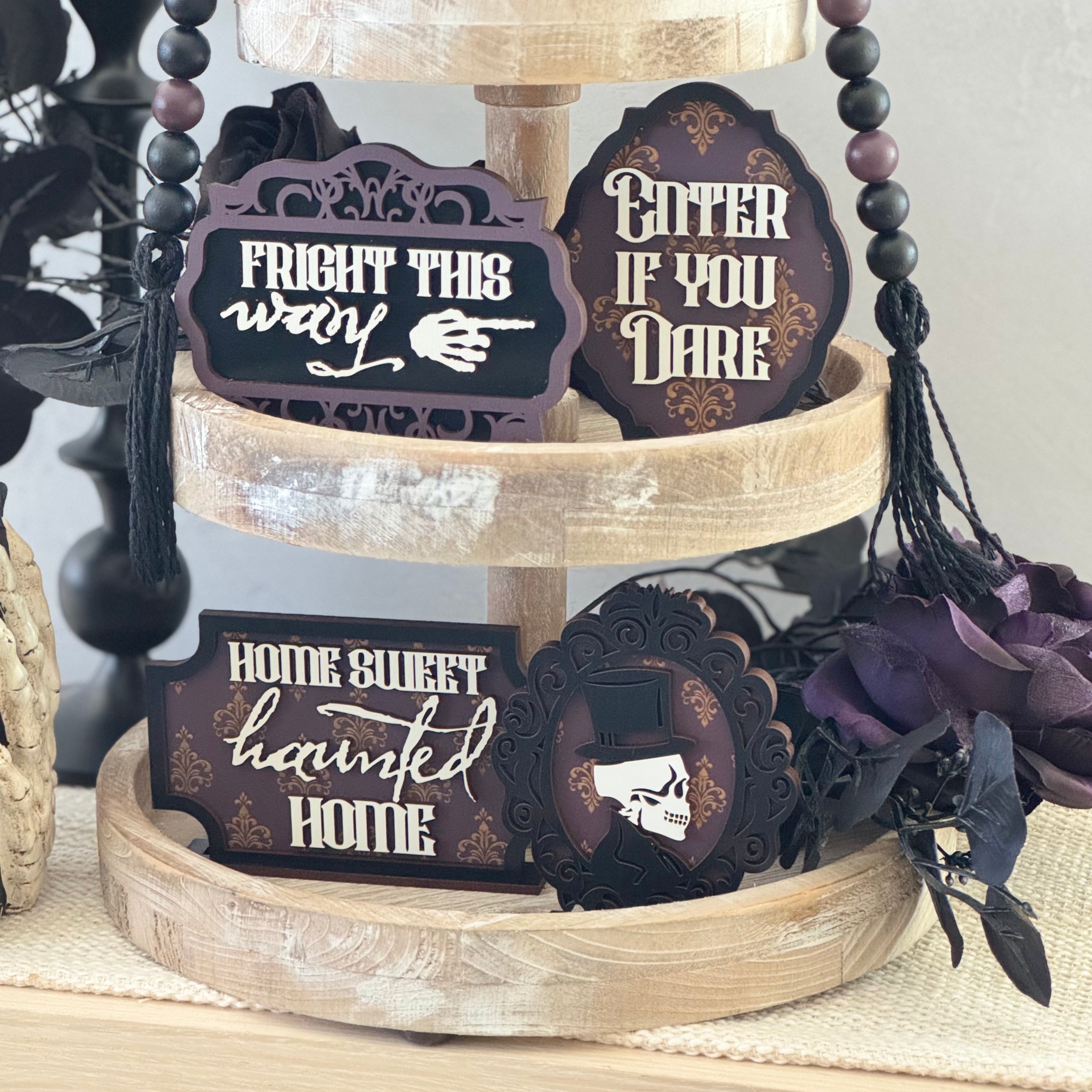 Haunted Gothic Tiered Tray Decor Bundle
