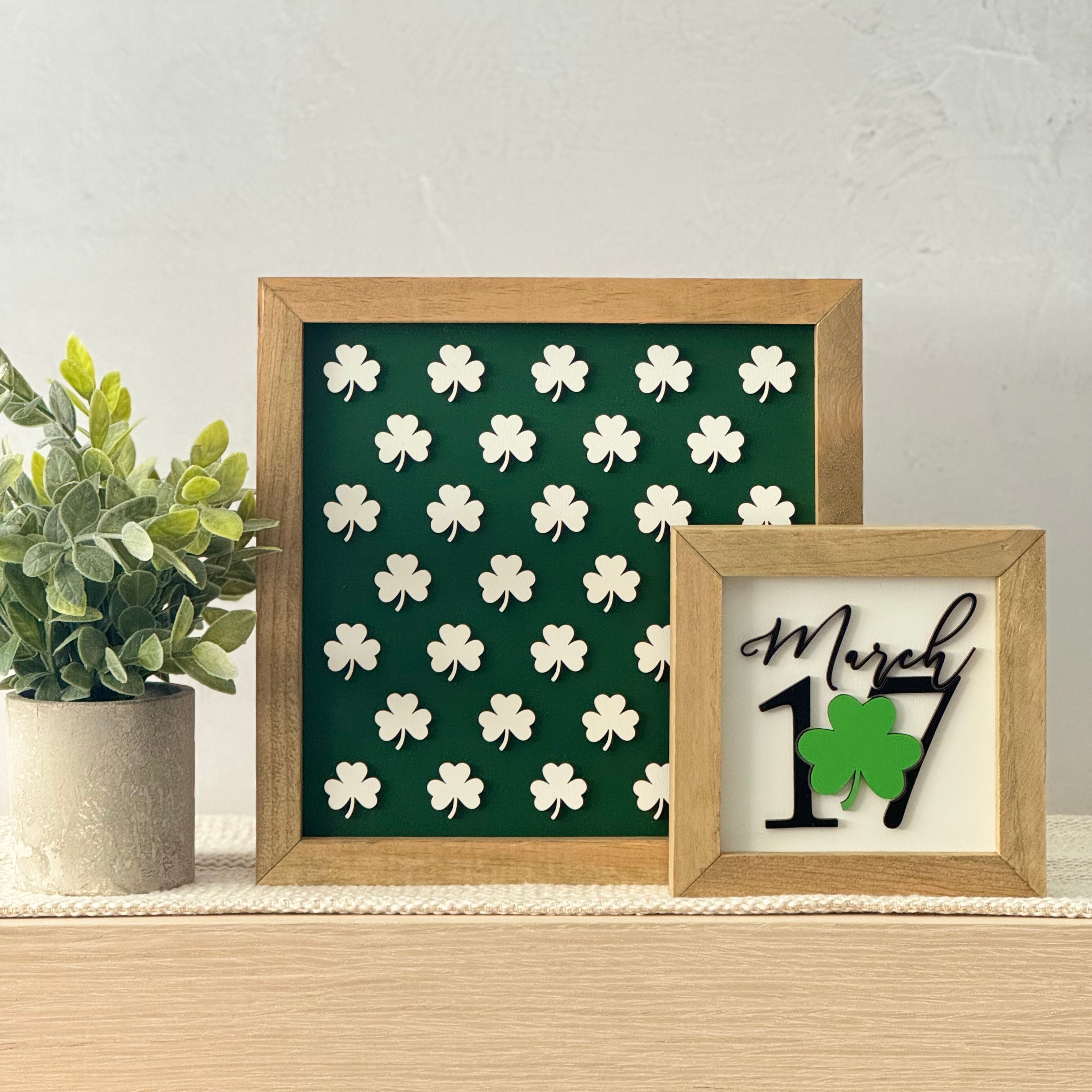 March 17 Framed St. Patrick’s Day Wooden Sign