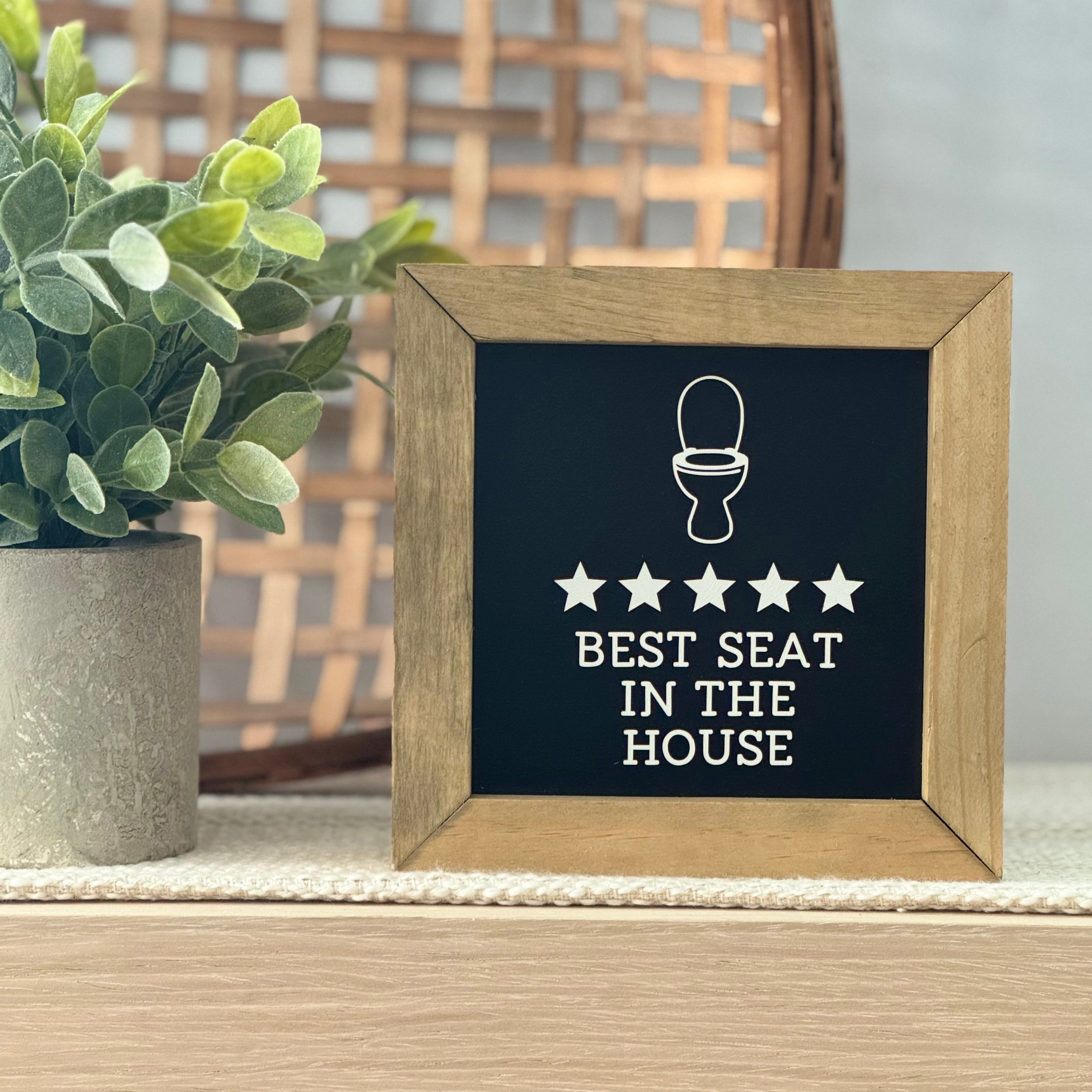 Mini Framed Bathroom Sign