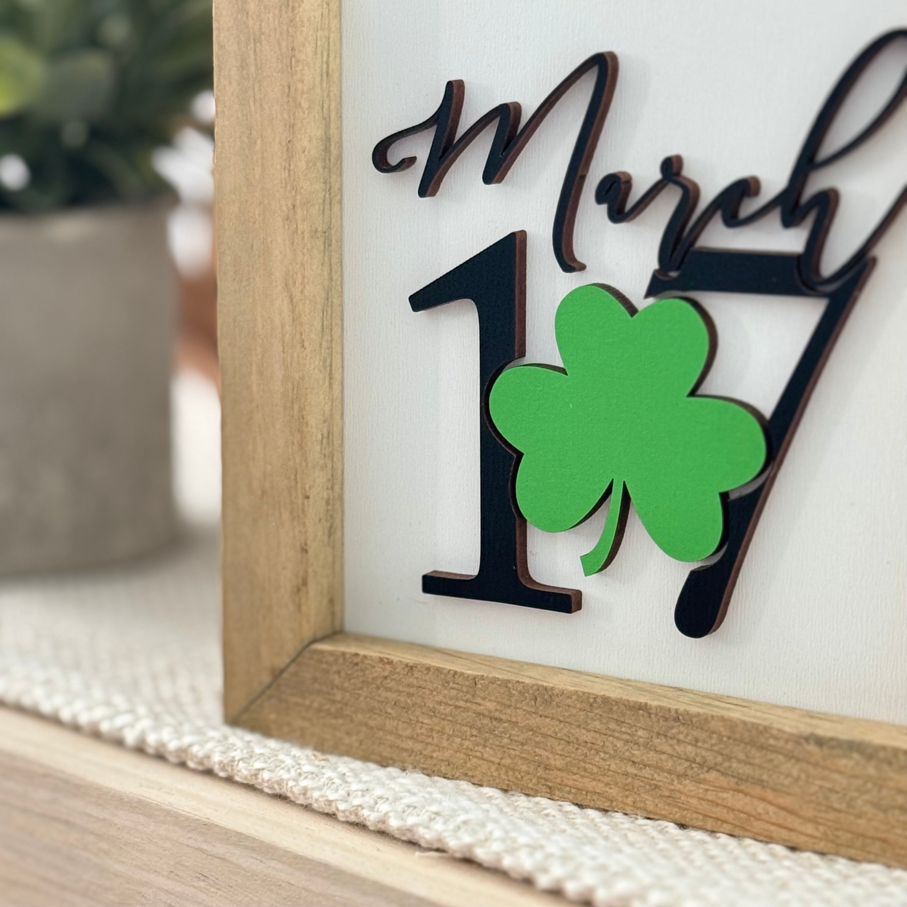 March 17 Framed St. Patrick’s Day Wooden Sign