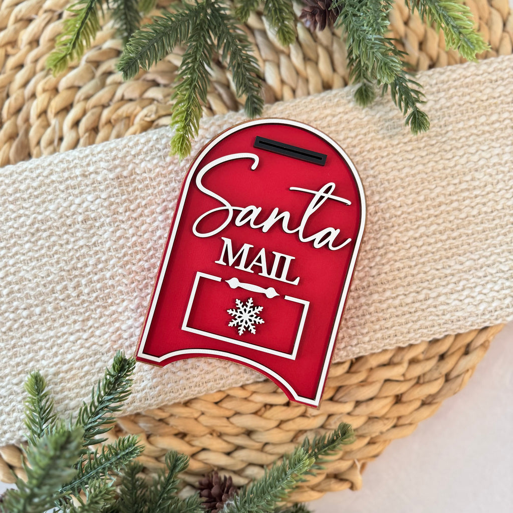 Santa Mail Chunky Wood Shelf Sitter